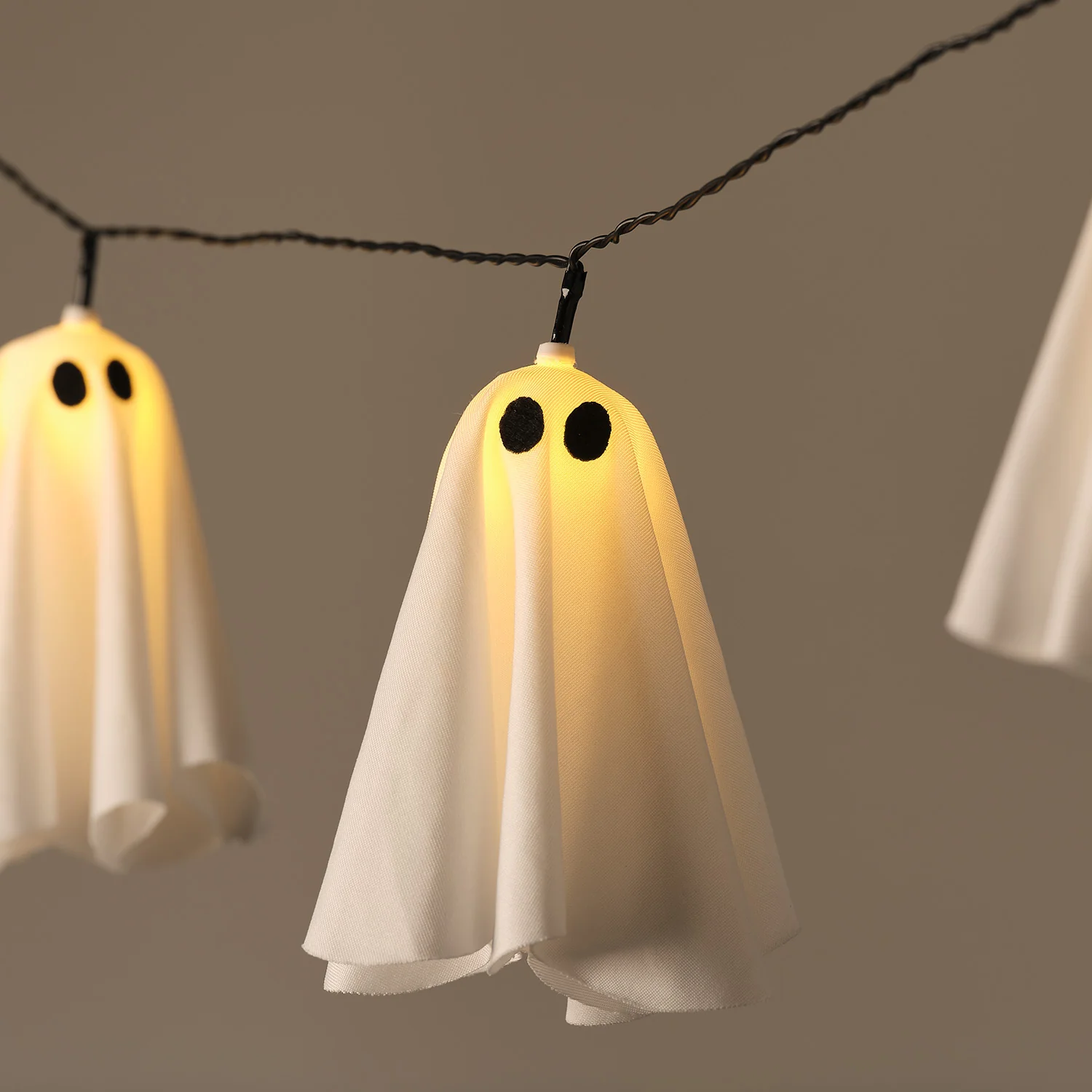 10 Ghost LED Outdoor Halloween String Lights - Image 2