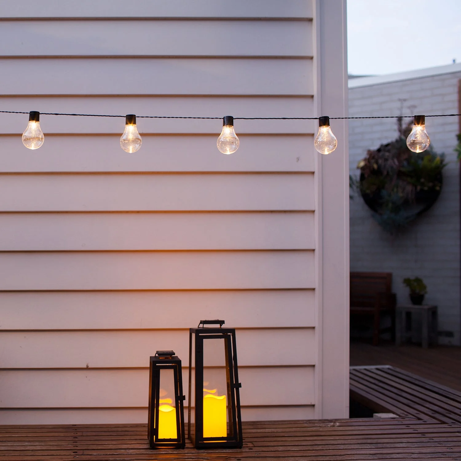 10 Warm White Carnival USB Solar Festoon Lights - Image 2