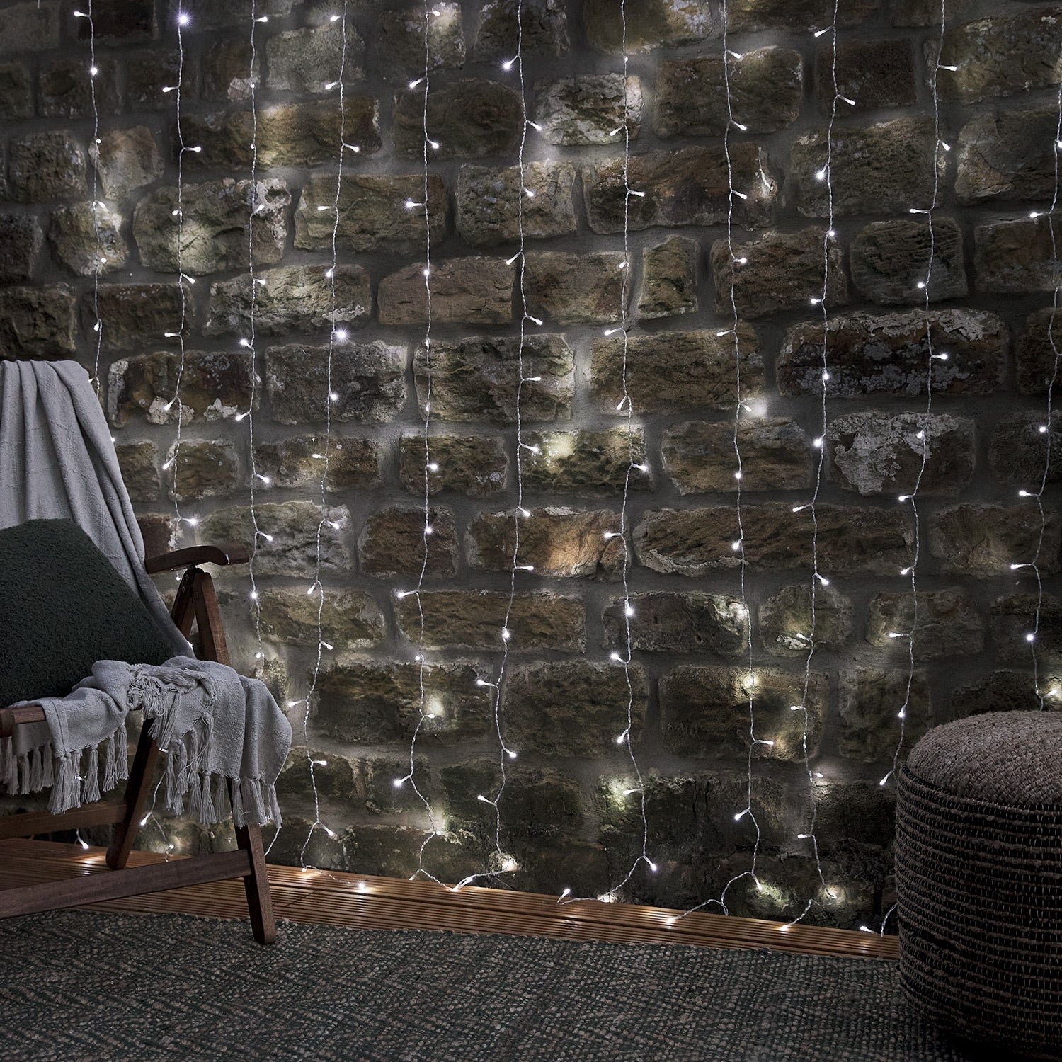 Dual Colour LED Warm White & White Curtain Lights With Remote Control 2m x 2m - Image 2