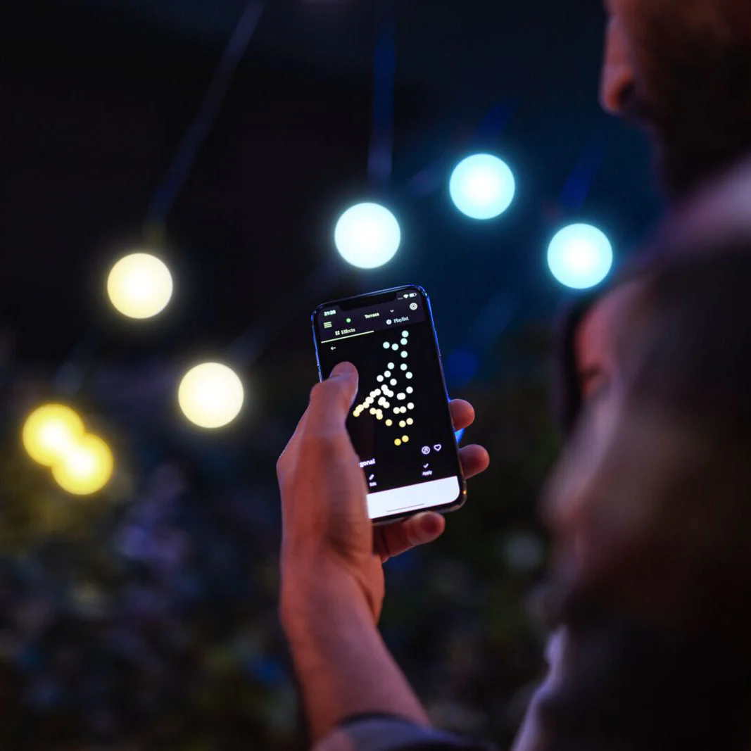 20m 40 LED Twinkly Smart App Controlled Festoon Lights Amber & White - Image 3