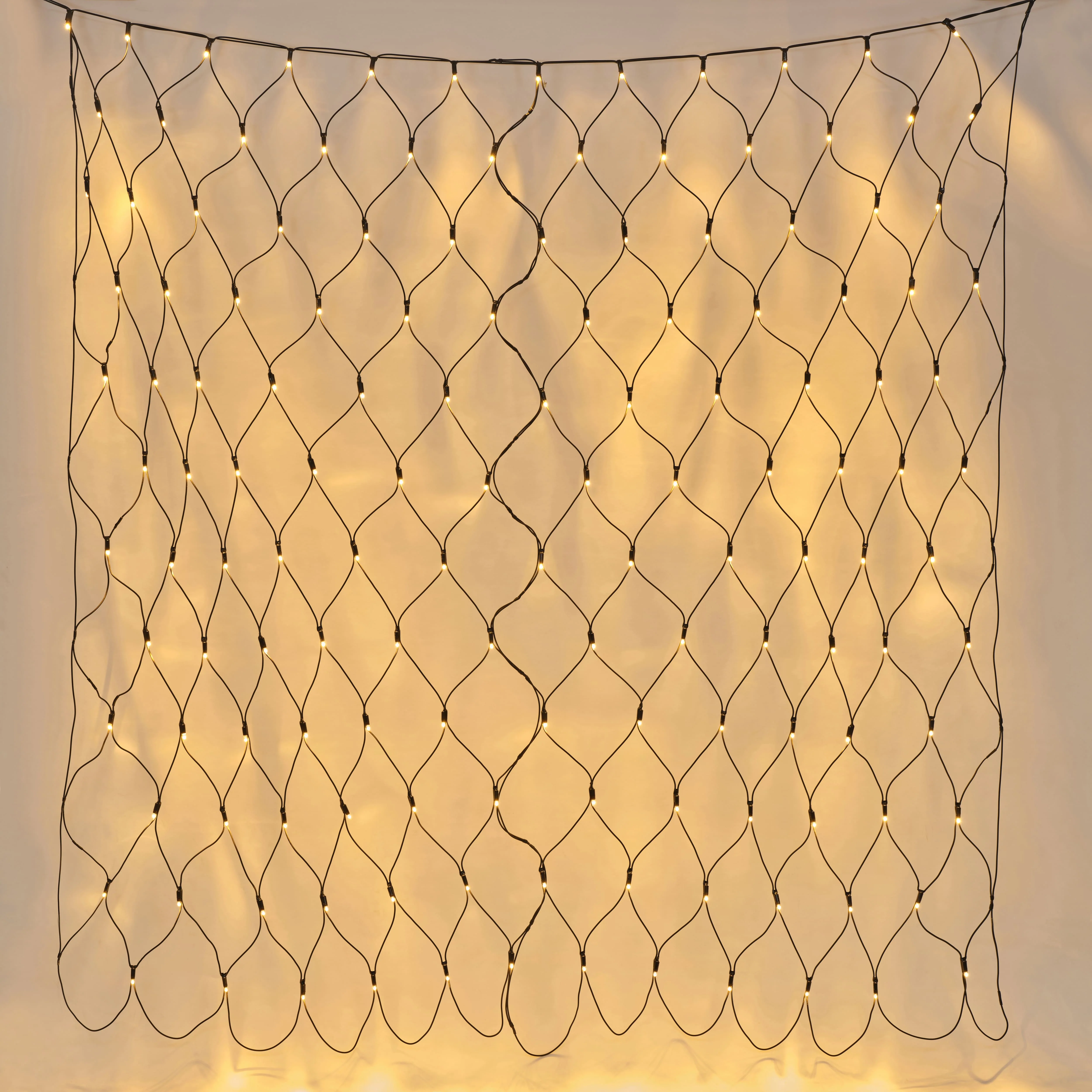 Plus Connect Warm White Connectable Net Lights Black Cable