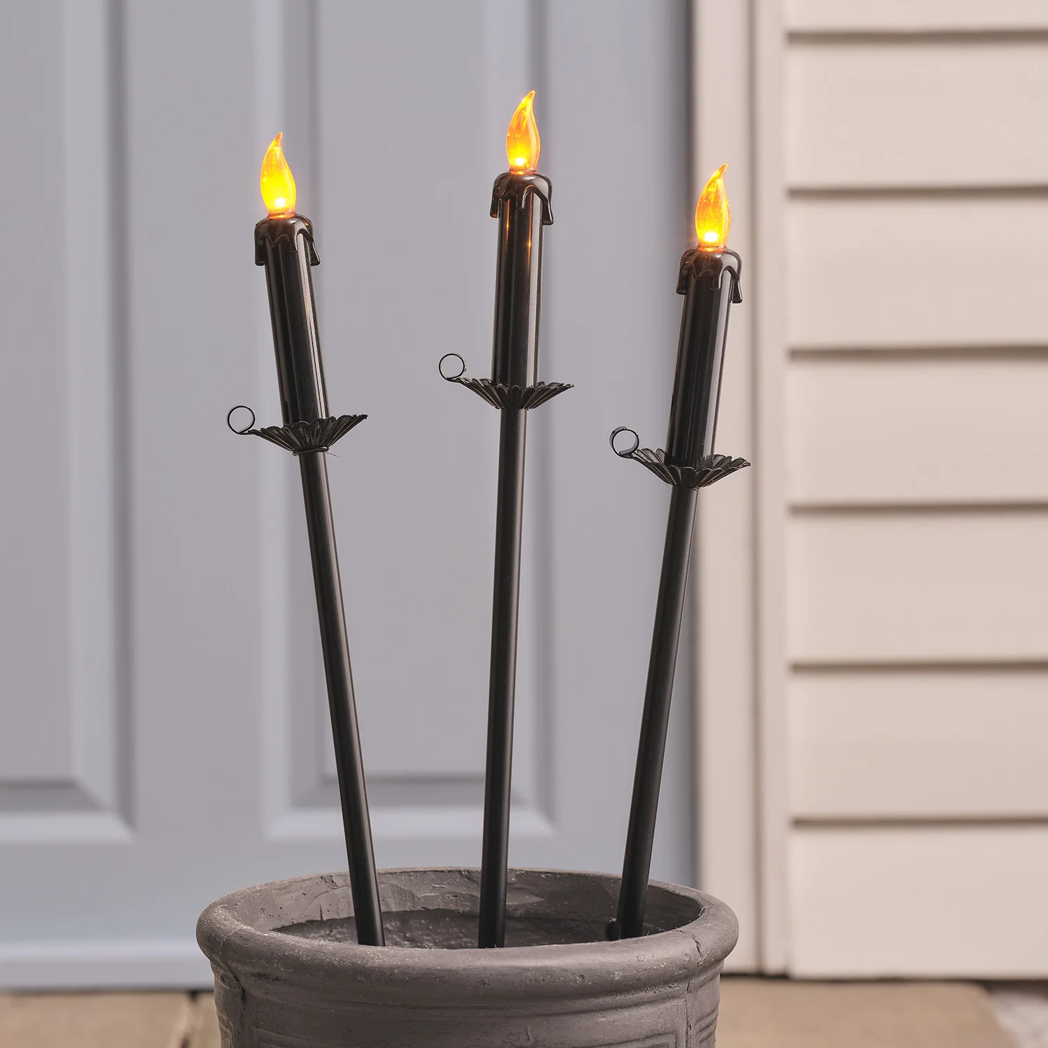 3 Halloween LED Candle Outdoor Stake Lights - Image 2