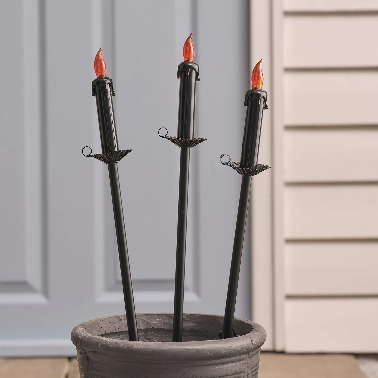 3 Halloween LED Candle Outdoor Stake Lights - Image 3