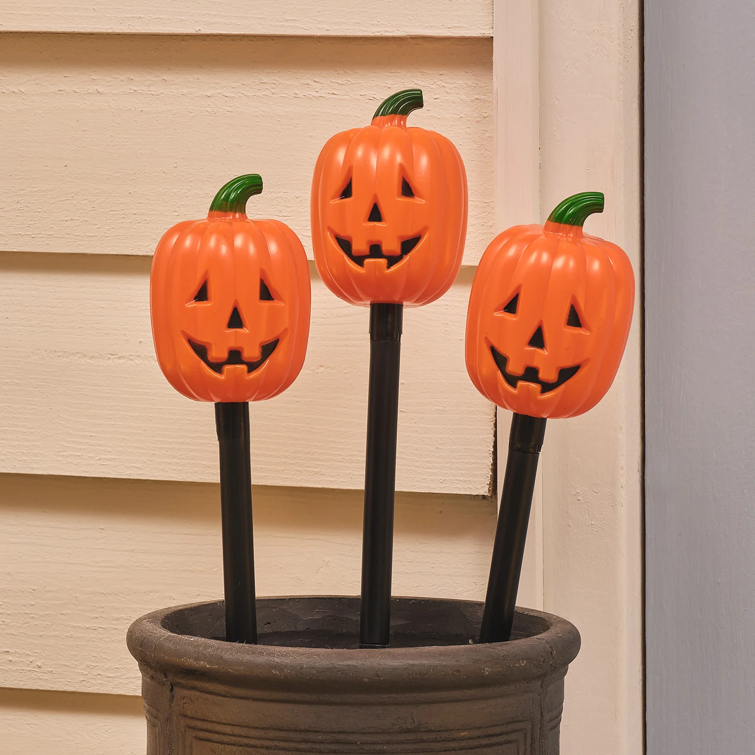 3 Halloween Pumpkin Outdoor Stake Lights - Image 4