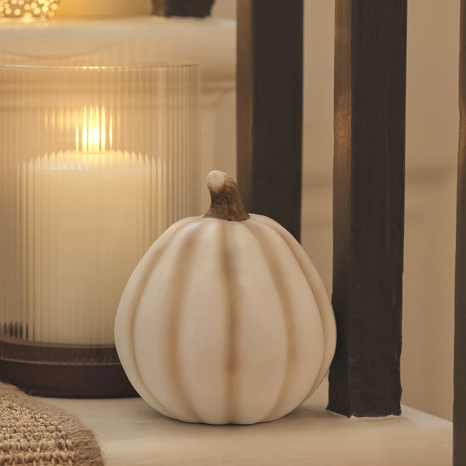 3 White Porcelain Pumpkin Decorations - Image 4