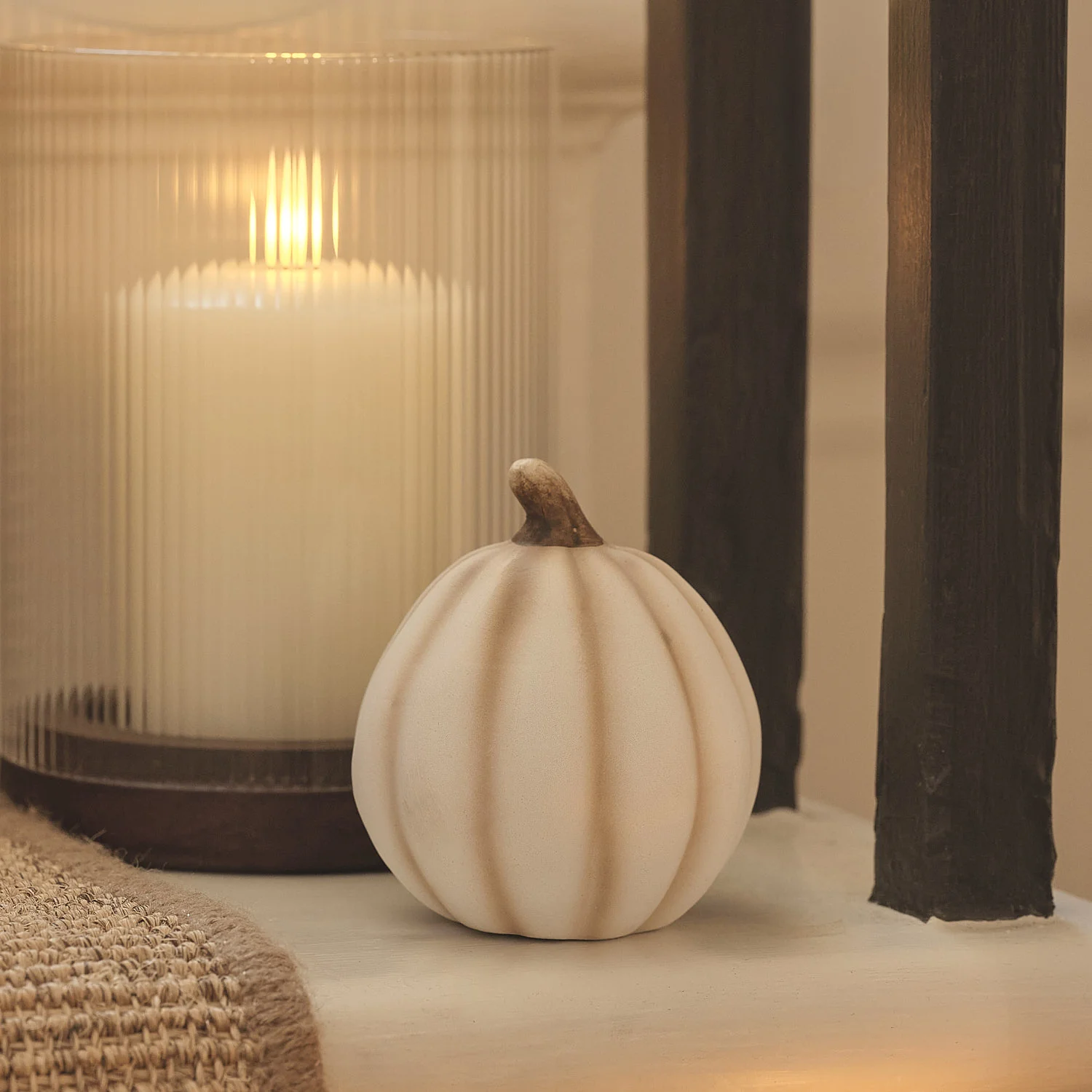 3 White Porcelain Pumpkin Decorations - Image 7