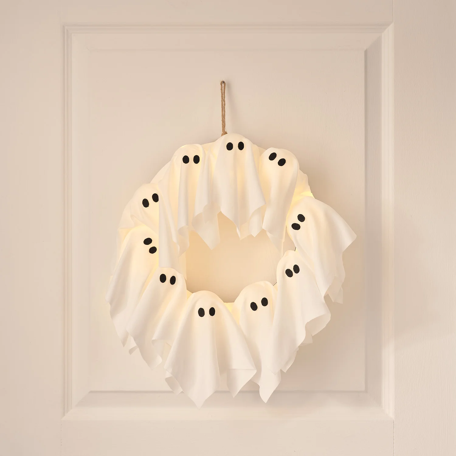 32cm LED Ghost Outdoor Halloween Wreath - Image 3