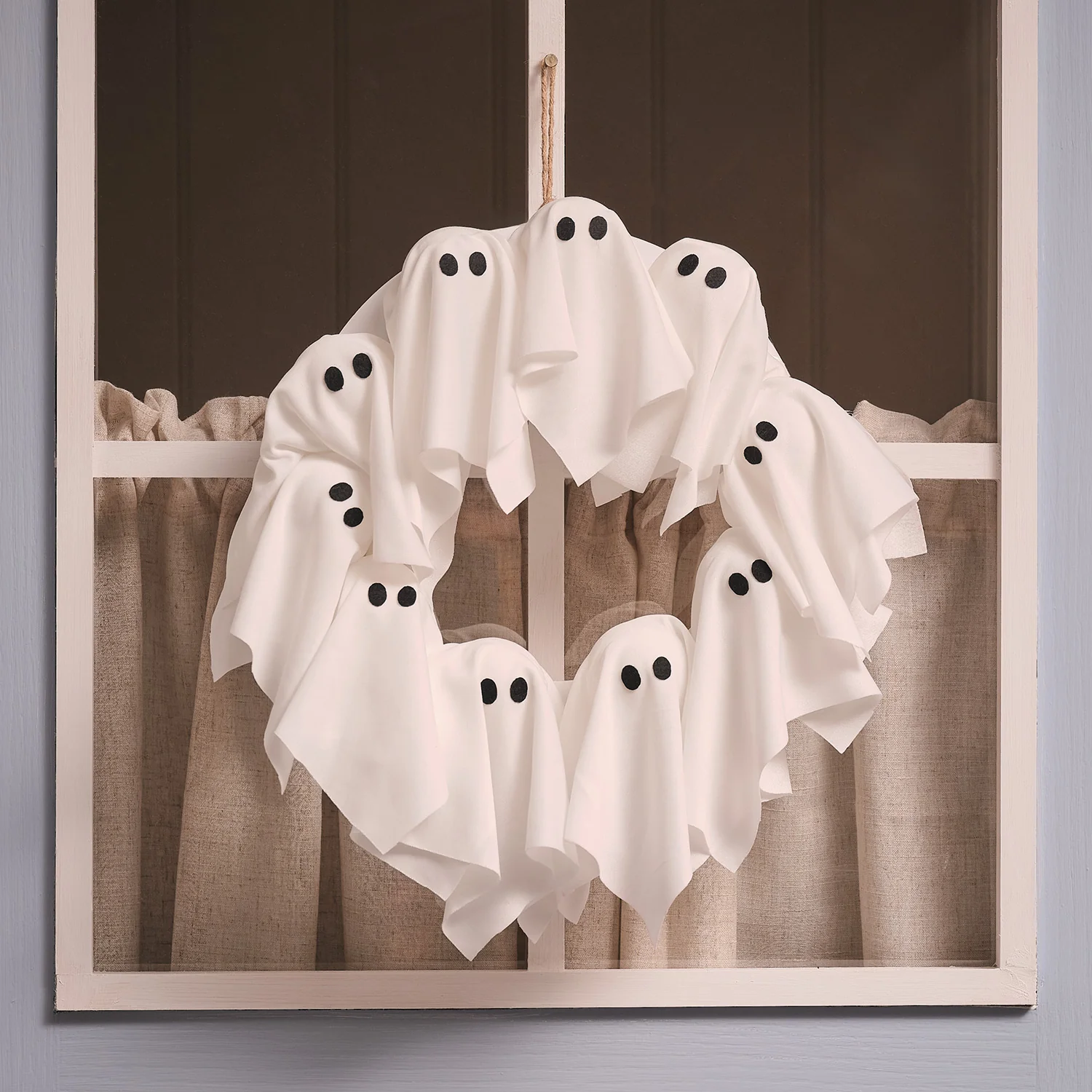 32cm LED Ghost Outdoor Halloween Wreath - Image 5