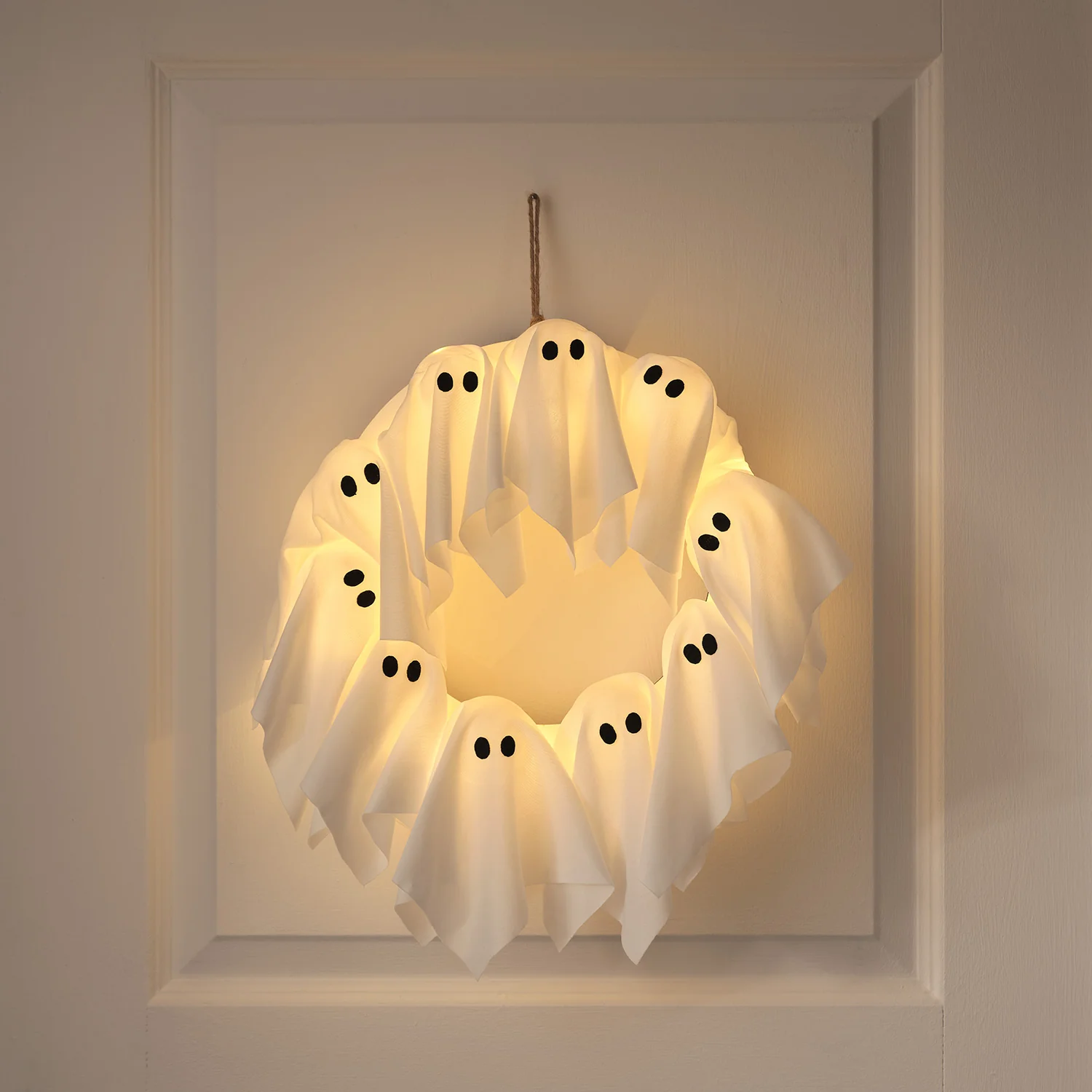 32cm LED Ghost Outdoor Halloween Wreath - Image 6