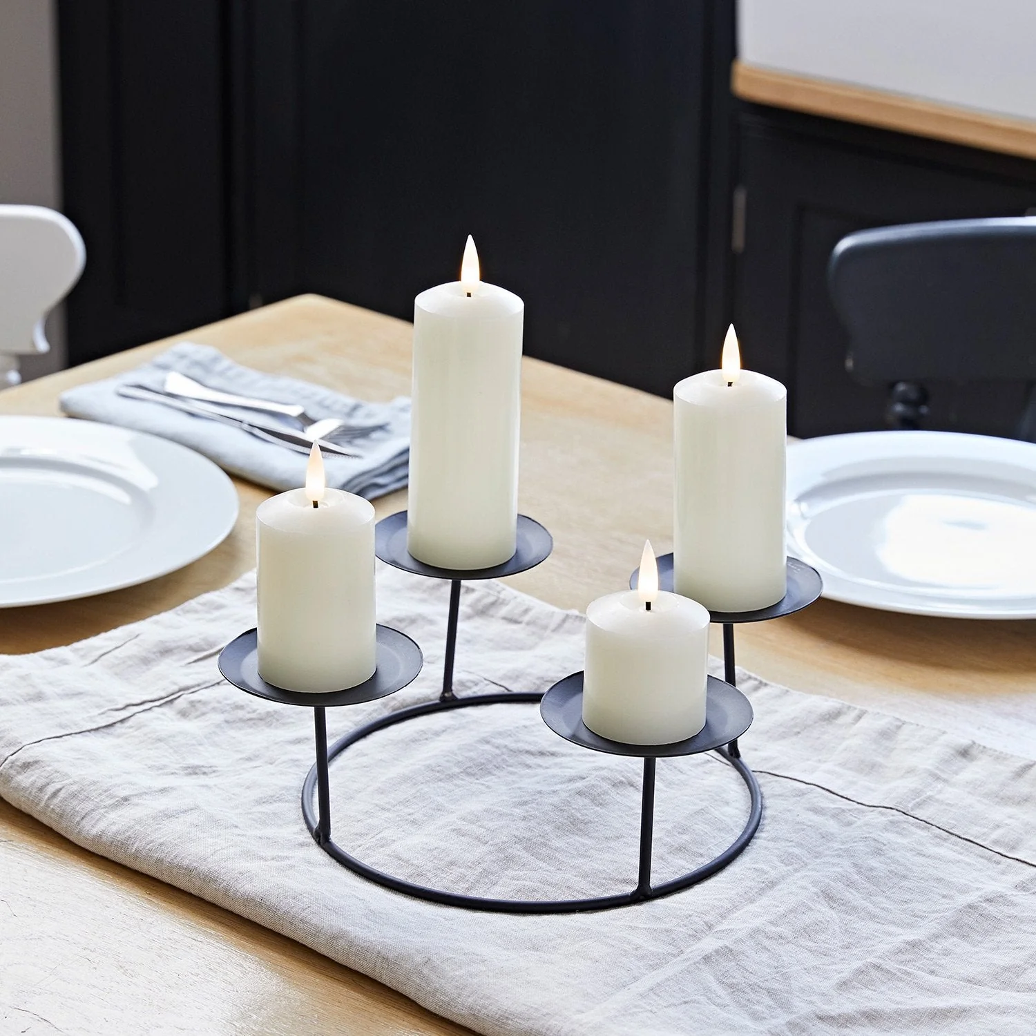 4  TruGlow® Ivory Slim LED Candles & Table Candle Holder - Image 5