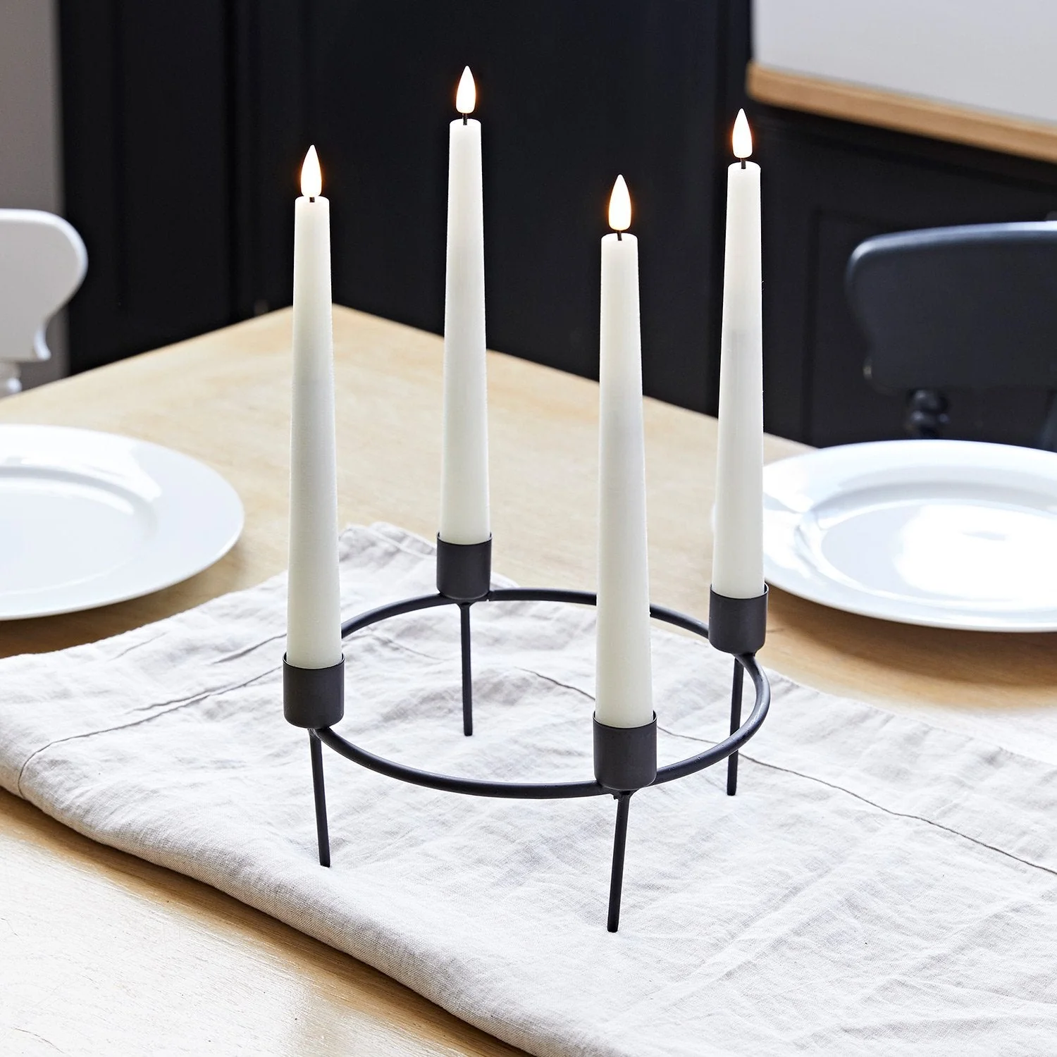 4  TruGlow® Remote Control LED Taper Candles & Table Candle Holder - Image 5