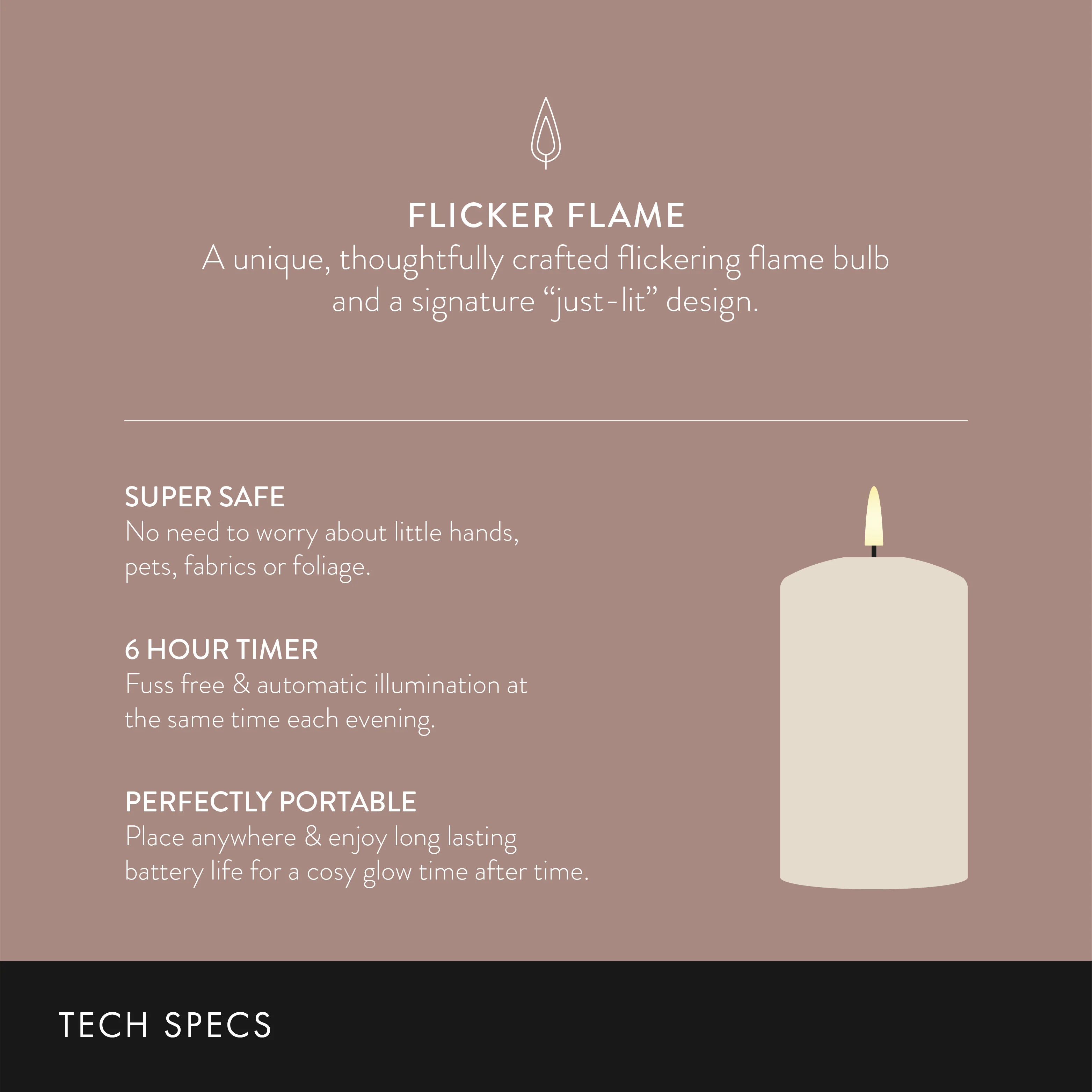 9 TruGlow® Ivory LED Slim Pillar Candles With Remote Control - Image 11