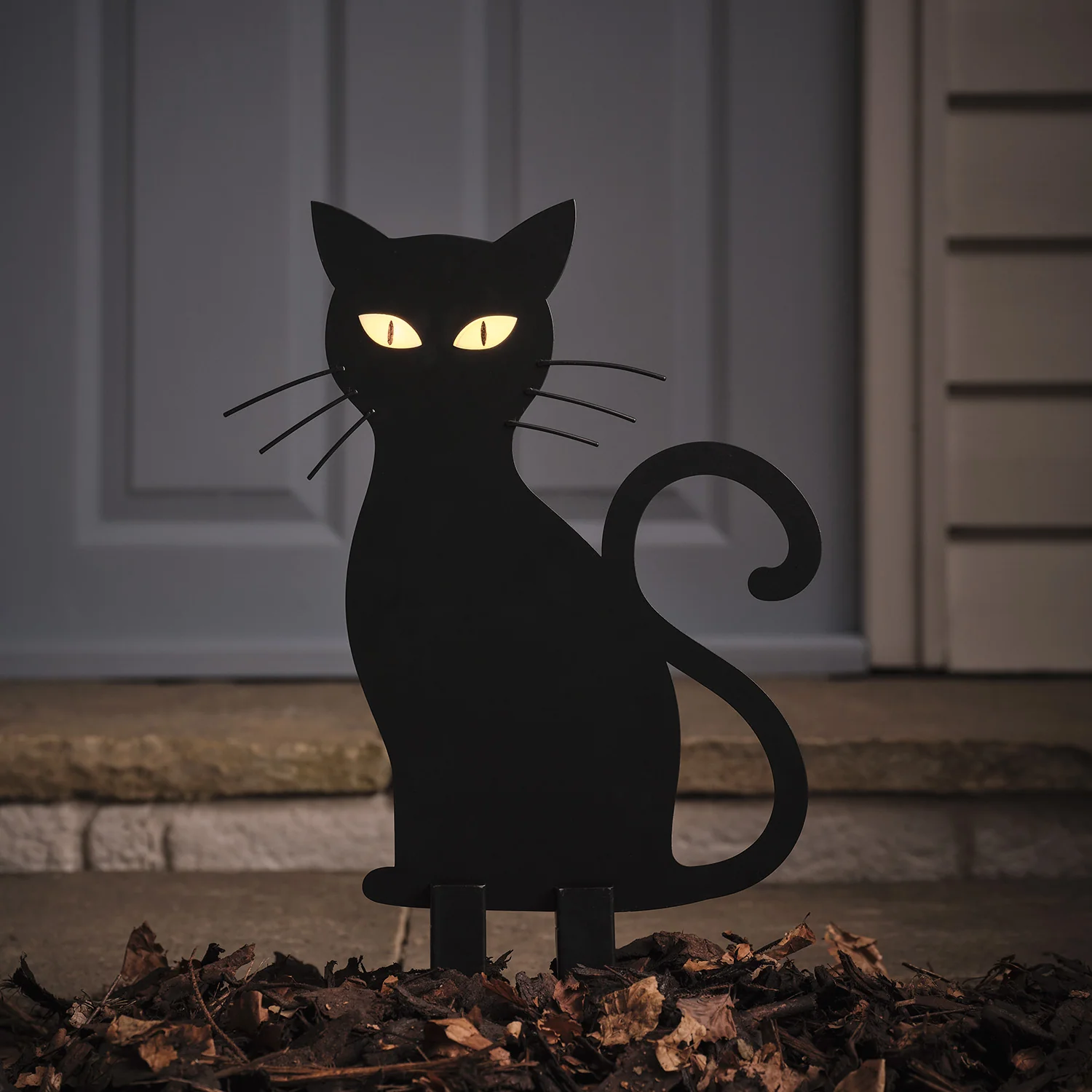 Always Watching Caleb Cat with LED Eyes Outdoor Halloween Silhouette Stake Light - Image 7