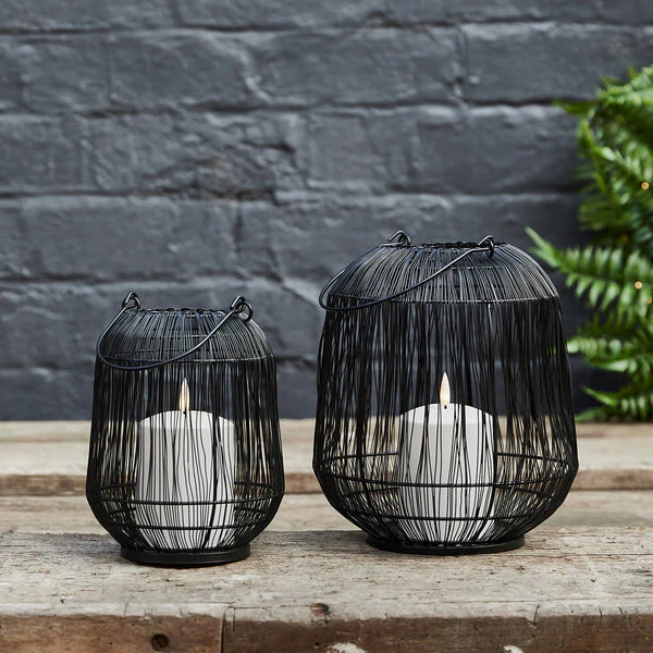 Antonio Large Black Garden Lantern with TruGlow® Candle - Image 4