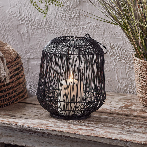 Antonio Large Black Garden Lantern with TruGlow® Candle - Image 7