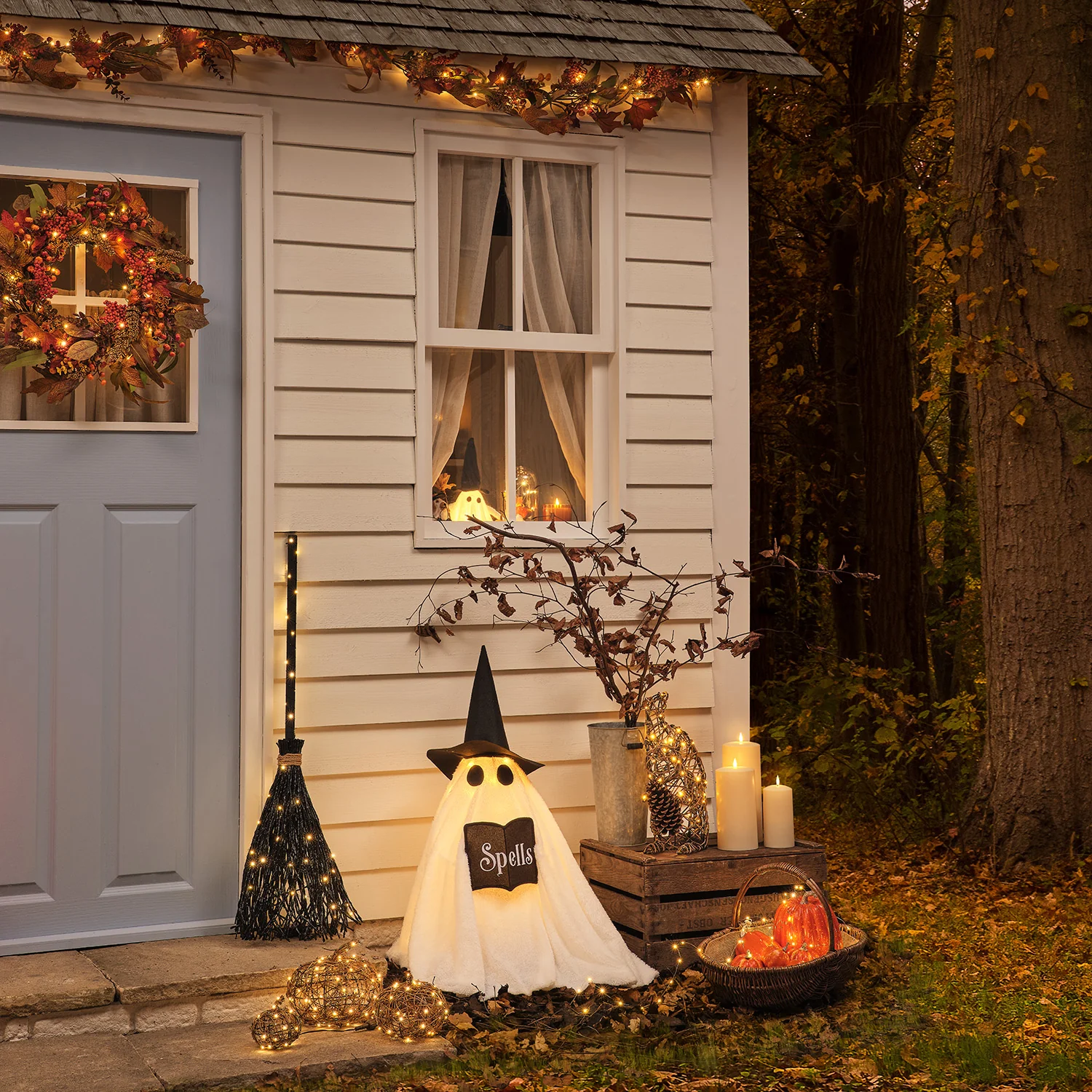 Black Witches Broom Outdoor LED Halloween Decoration - Image 7