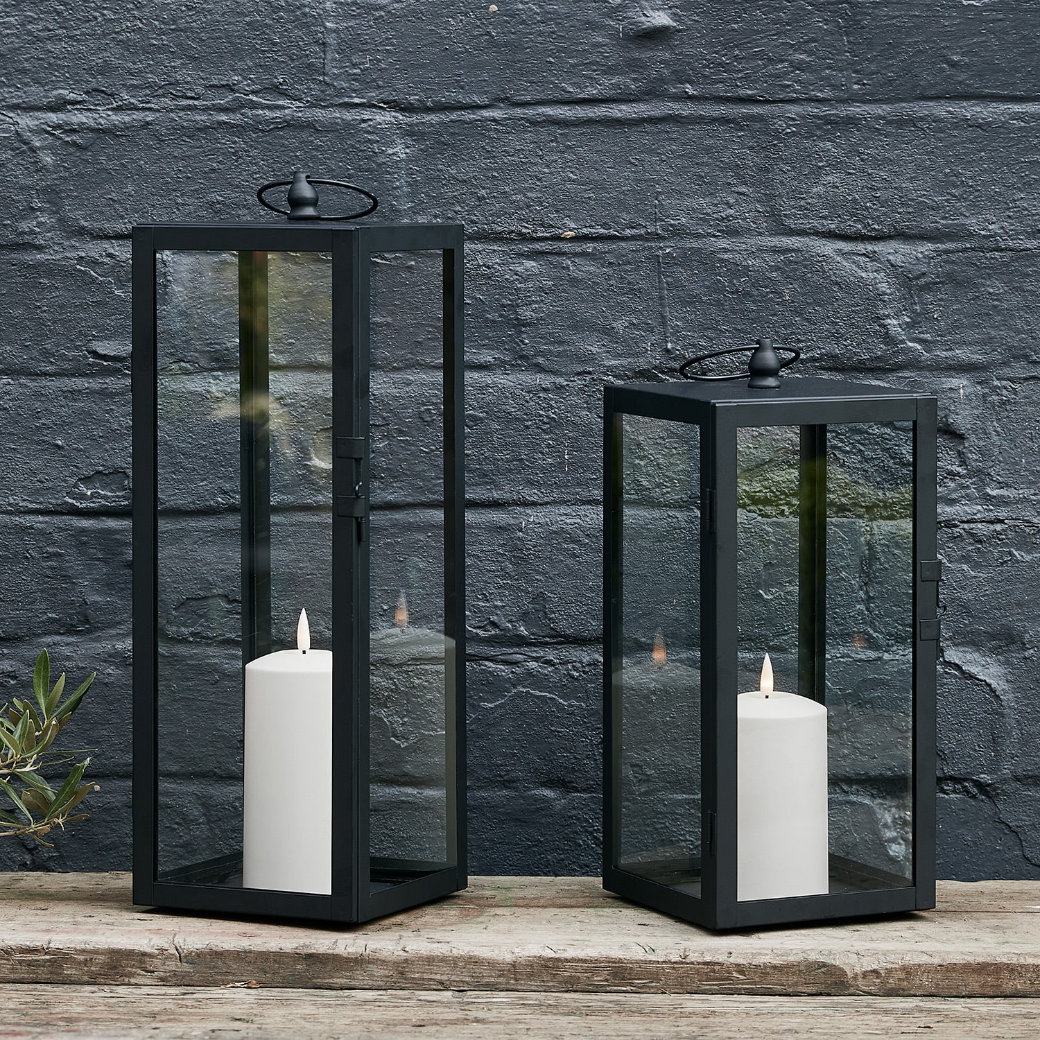 Bowen Black Garden Lantern with White TruGlow® Candle - Image 5