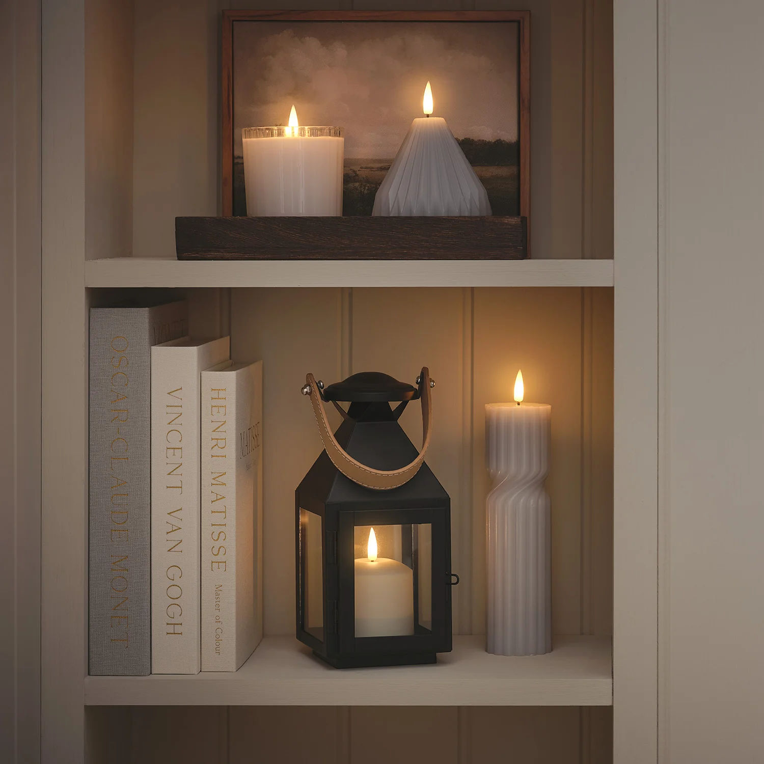 Brixham Small Leather Effect Handle Lantern with TruGlow® Candle and Remote Control - Image 5