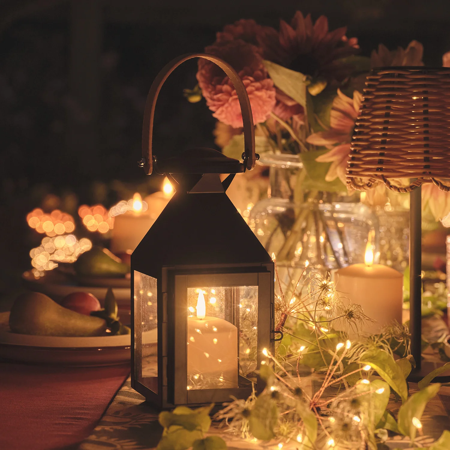 Brixham Small Leather Effect Handle Lantern with TruGlow® Candle and Remote Control - Image 8