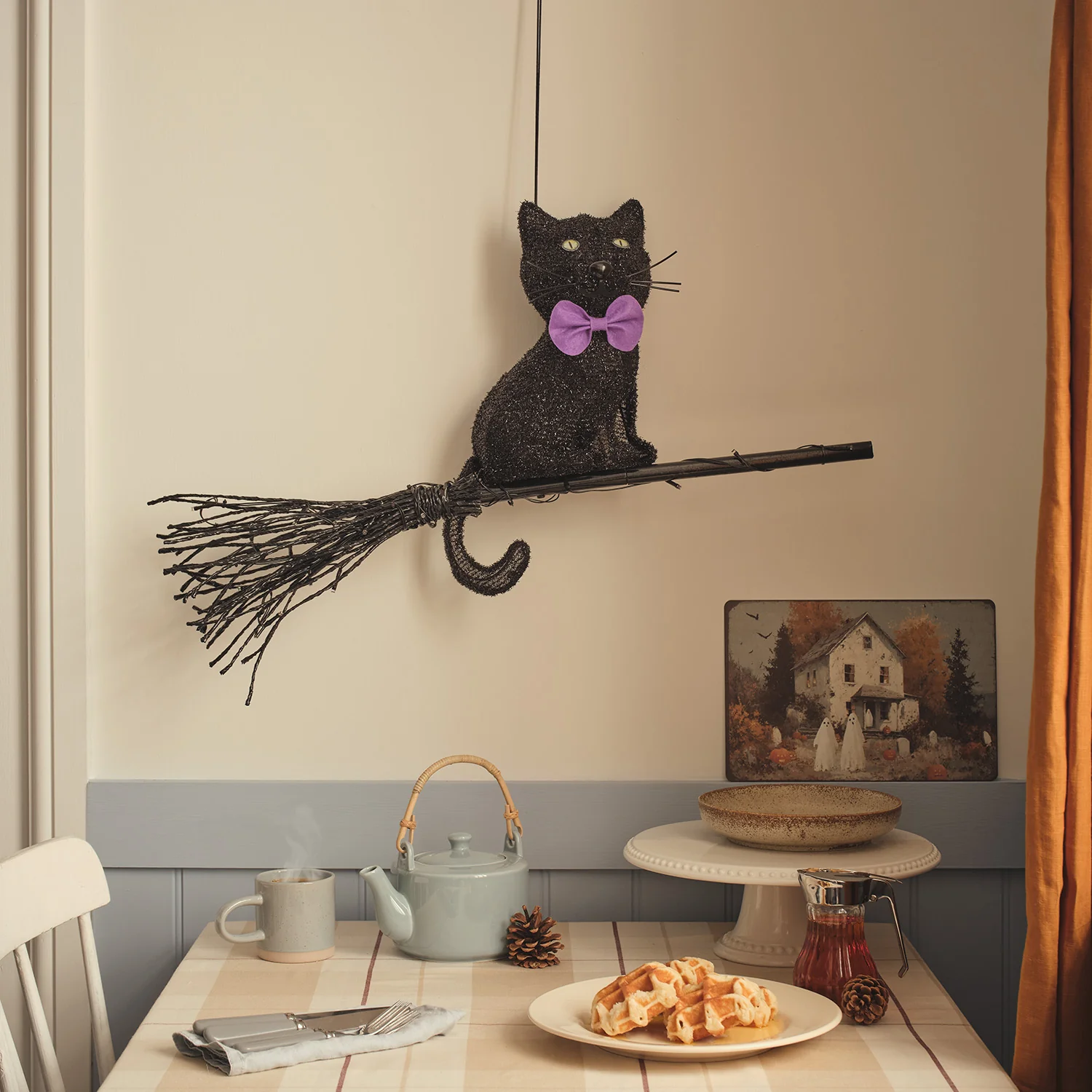 Cat on a Broom Outdoor LED Halloween Decoration - Image 6
