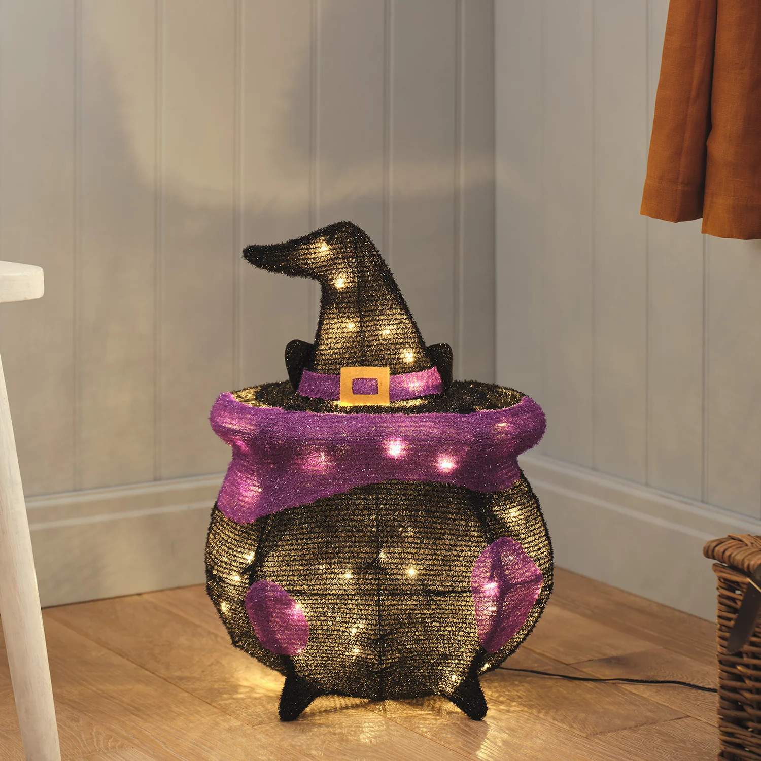 Cauldron Cat Outdoor LED Halloween Figure - Image 6
