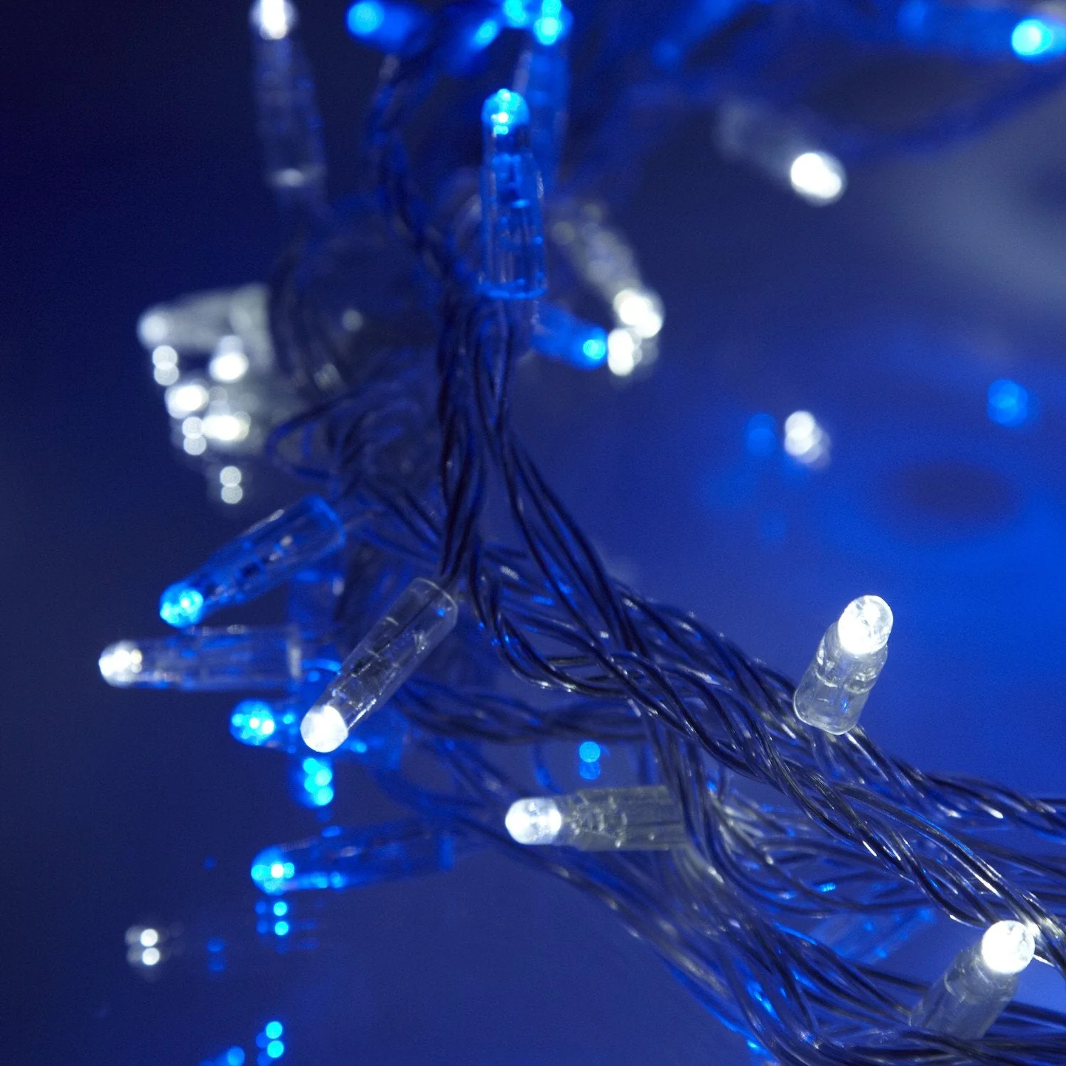 Core Connect 20m 200 Blue & White Connectable Fairy Lights Clear Cable - Image 2
