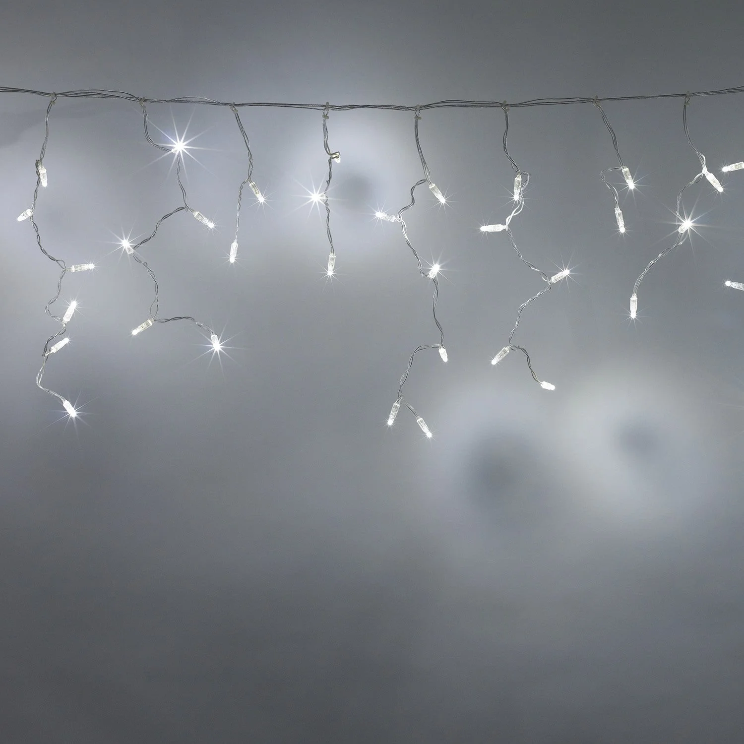 Core Connect 2m 64 White Connectable Icicle Lights Clear Cable