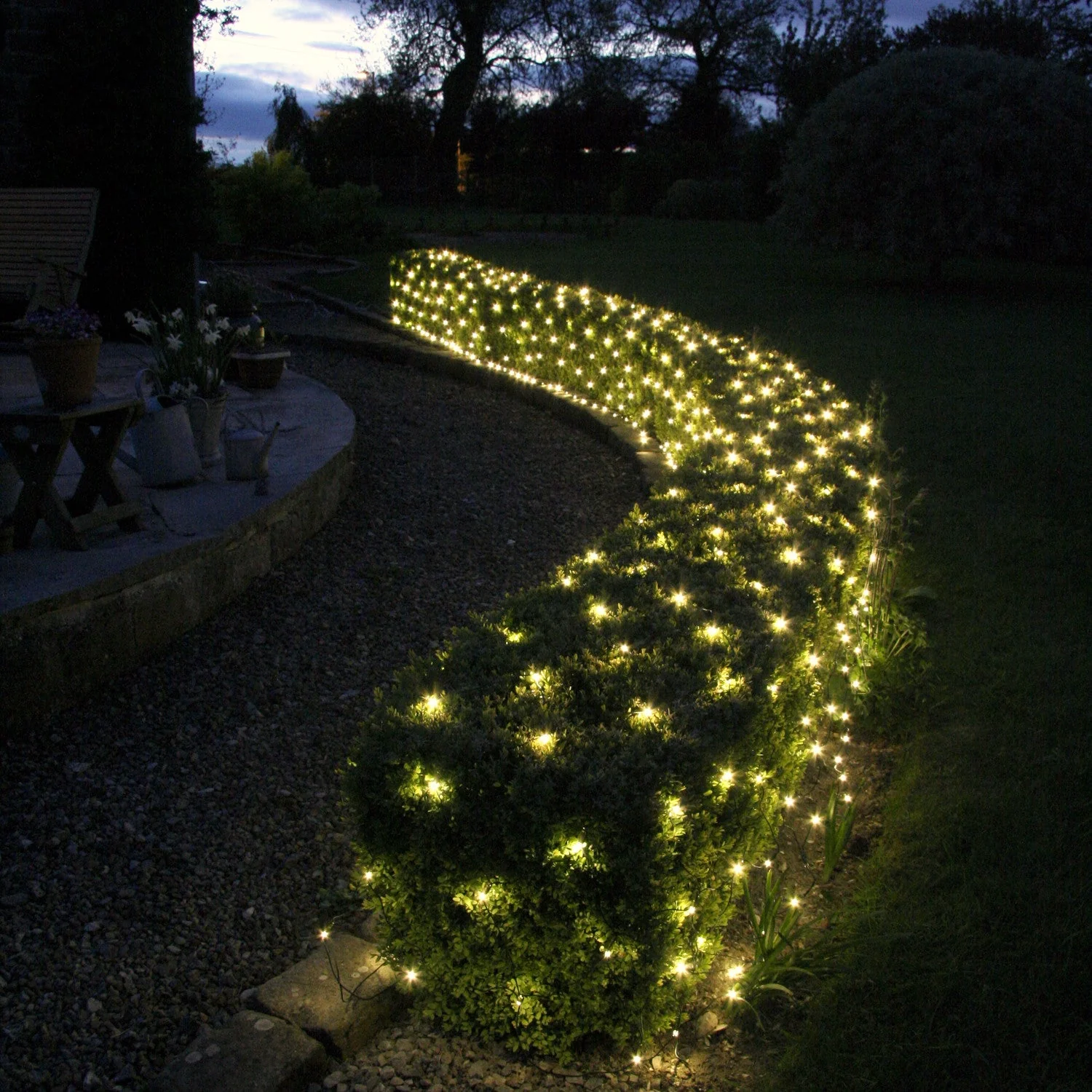 Core Connect Warm White Connectable Net Lights Green Cable