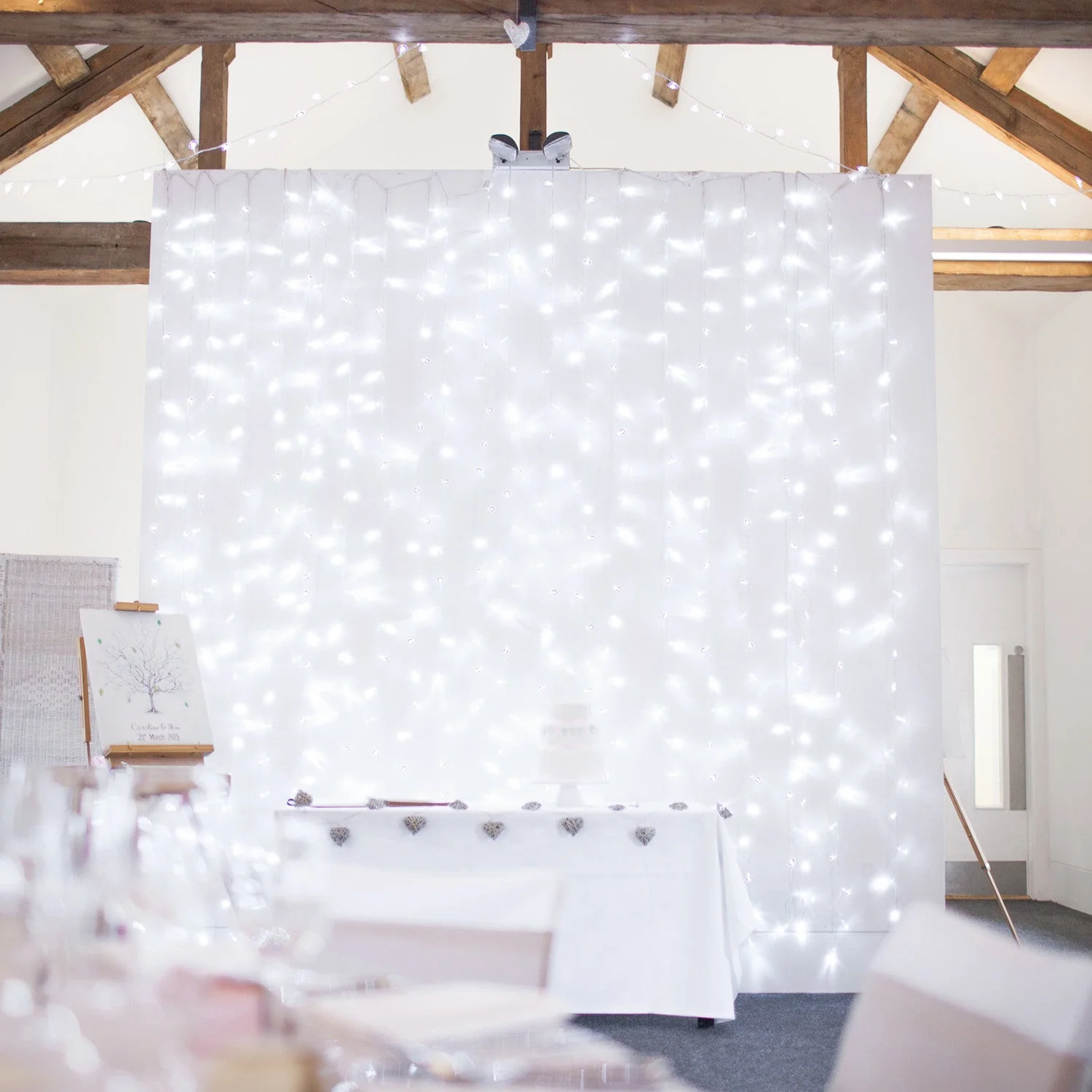 Core Connect 2m x 3m 288 White Connectable Curtain Lights Clear Cable - Image 2