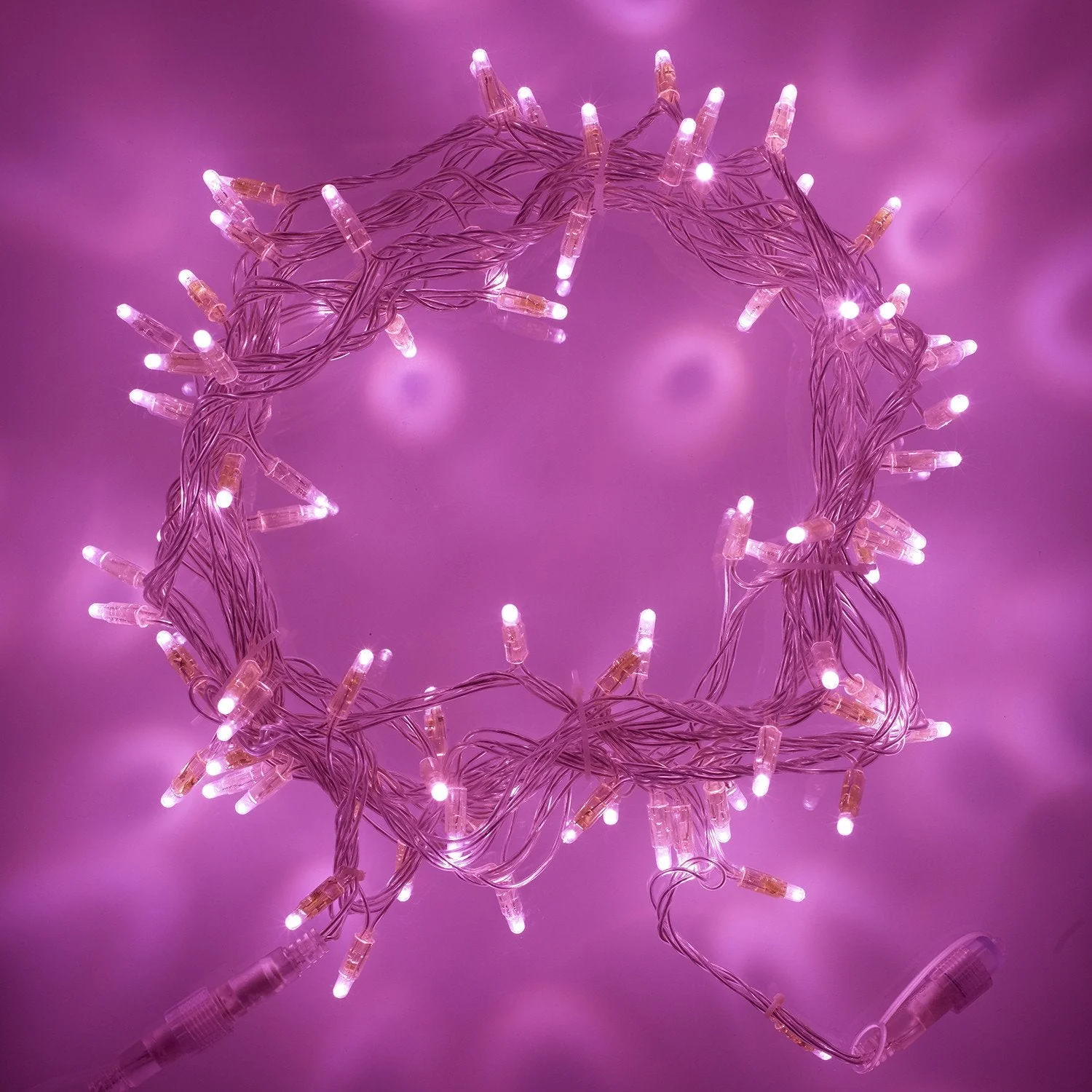 Core Connect 60m 600 Pink Connectable Fairy Lights Clear Cable
