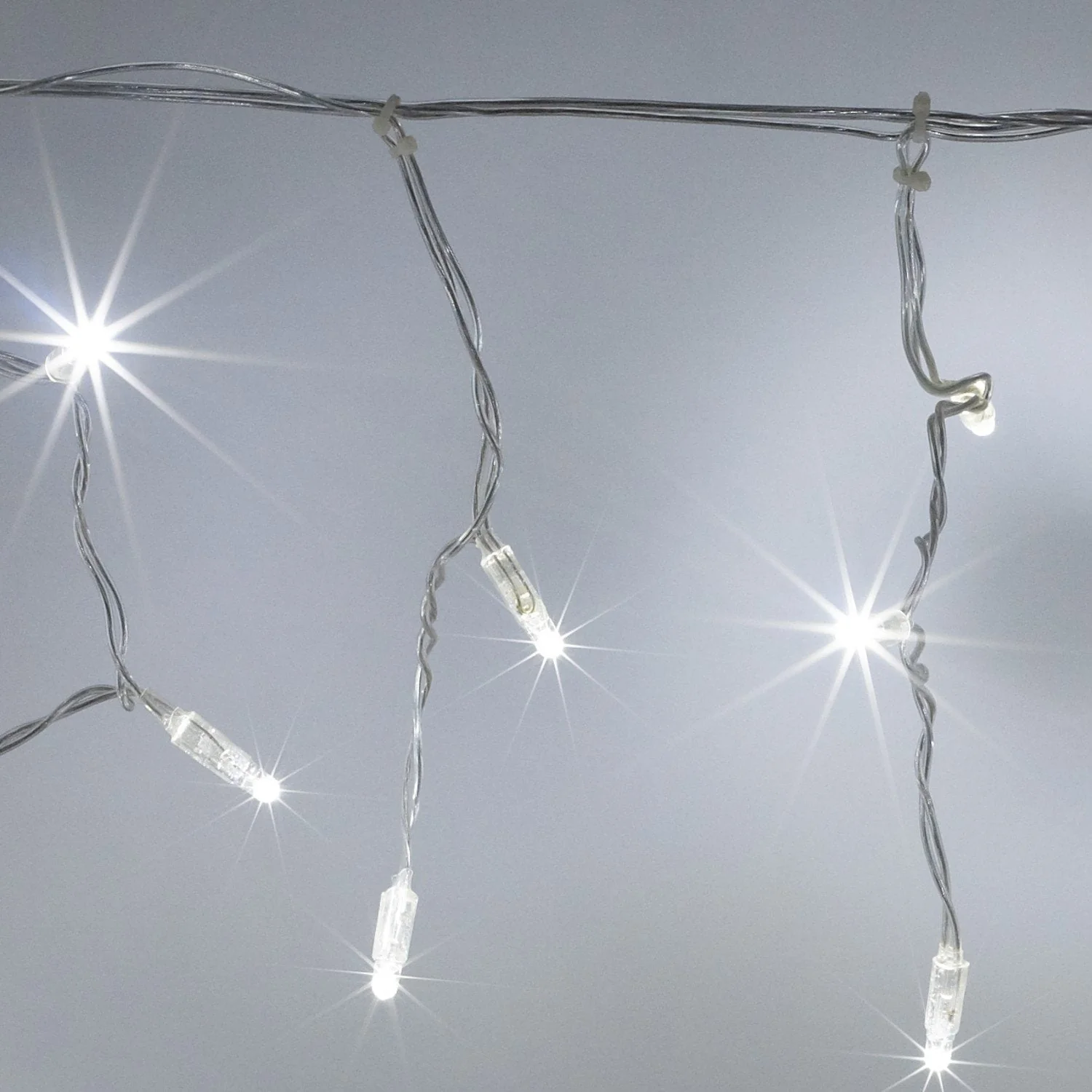 Core Connect 8m 256 White Connectable Icicle Lights Clear Cable - Image 2