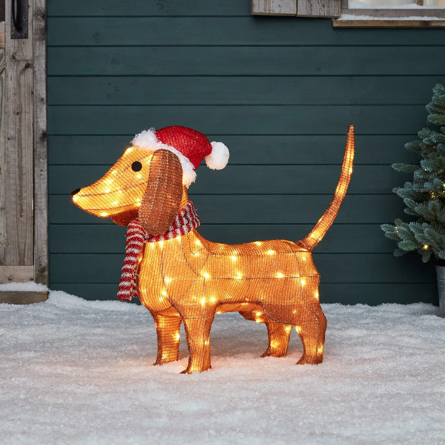 65cm Dachshund Outdoor Christmas Figure