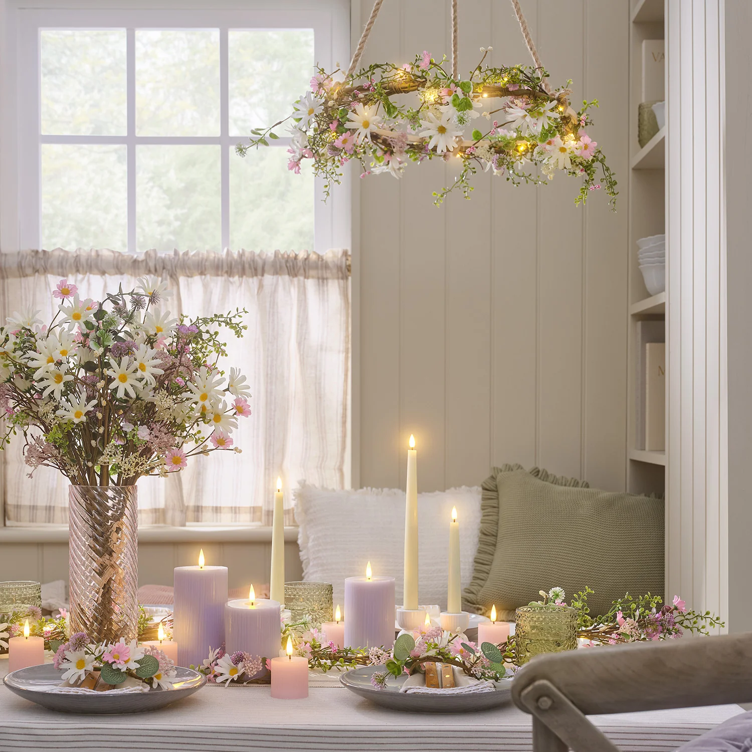Daisy Dreams Pre Lit Wreath & Garland Bundle - Image 5
