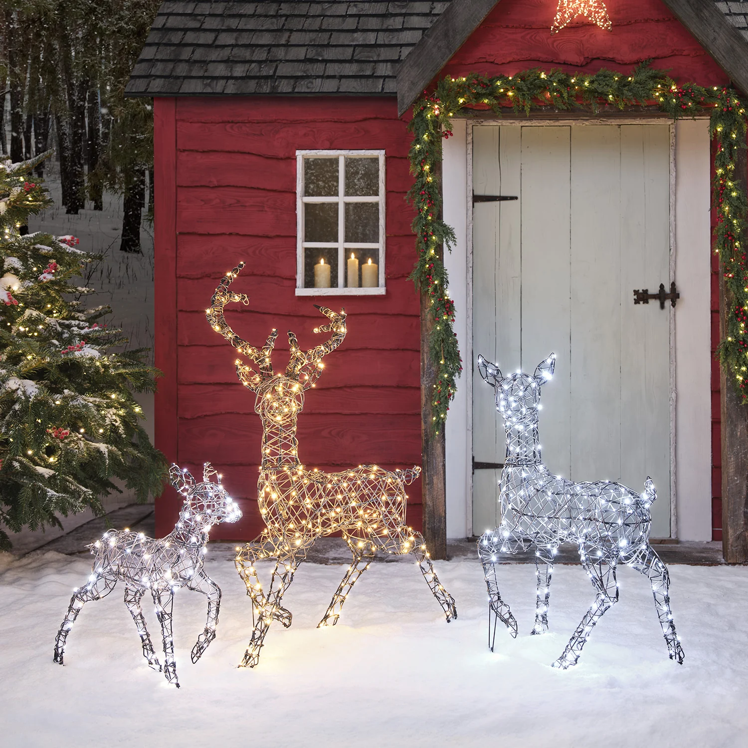 60cm Dual LED Studley Rattan Fawn Light Up Reindeer - Image 8