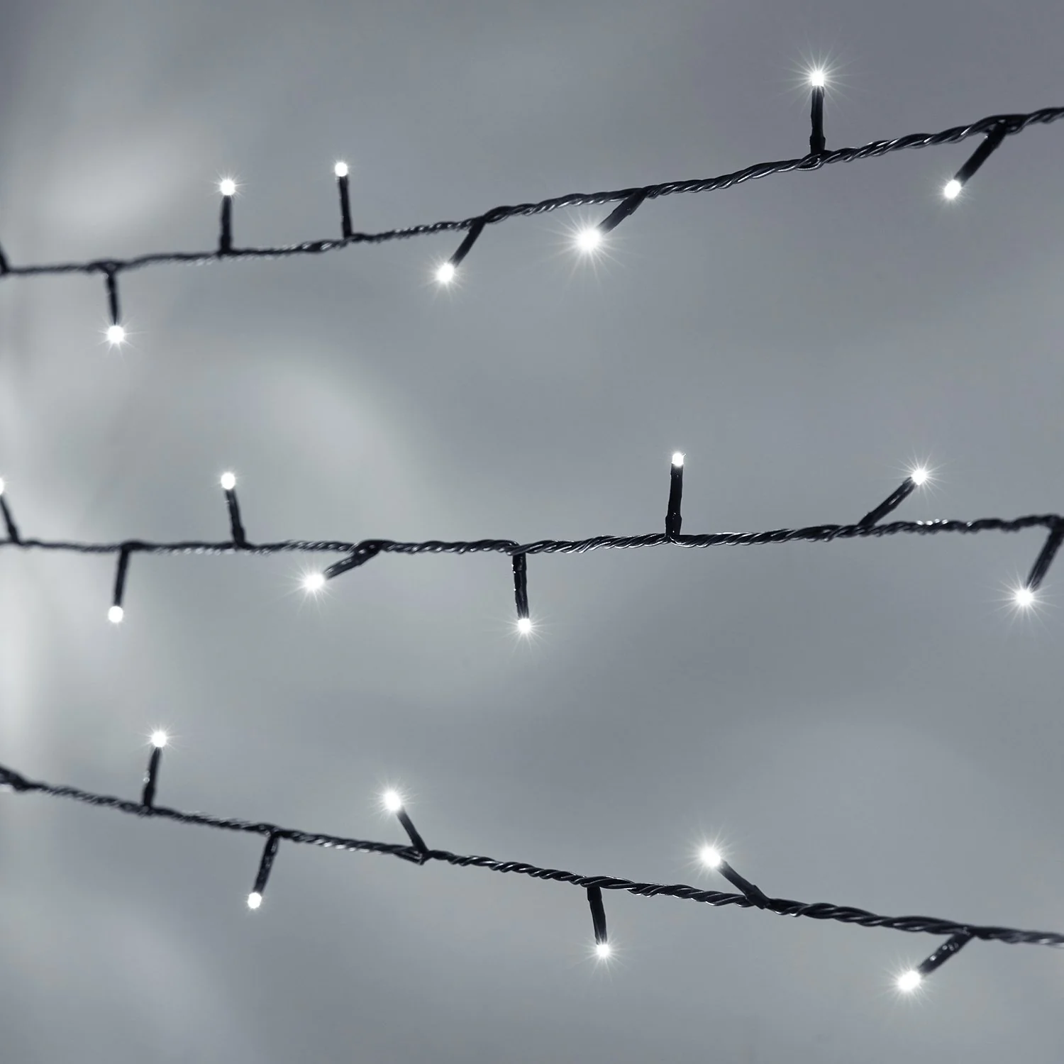 Essential Connect 20m 200 White Connectable Fairy Lights Green Cable