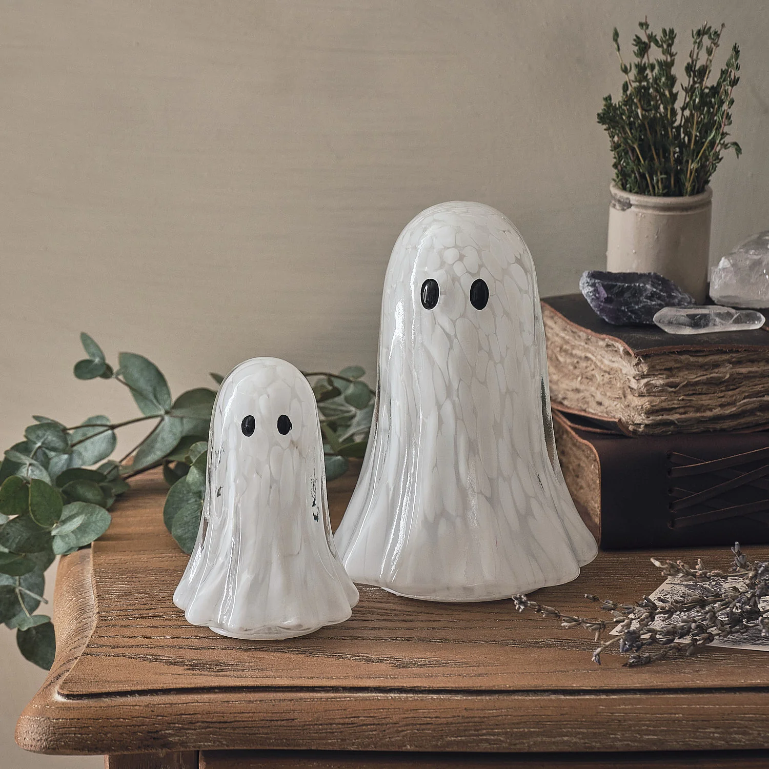 Gertie the Ghost Confetti Glass LED Halloween Decoration Duo - Image 2