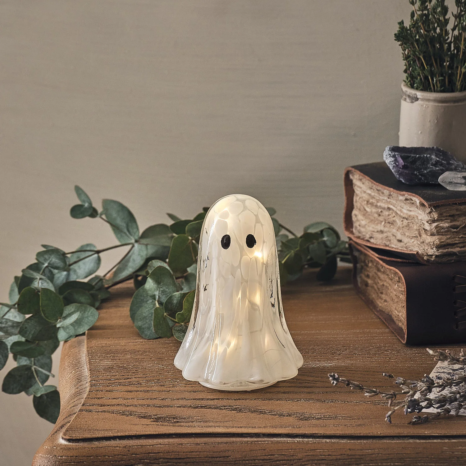 Gertie the Ghost Confetti Glass LED Halloween Decoration Duo - Image 3