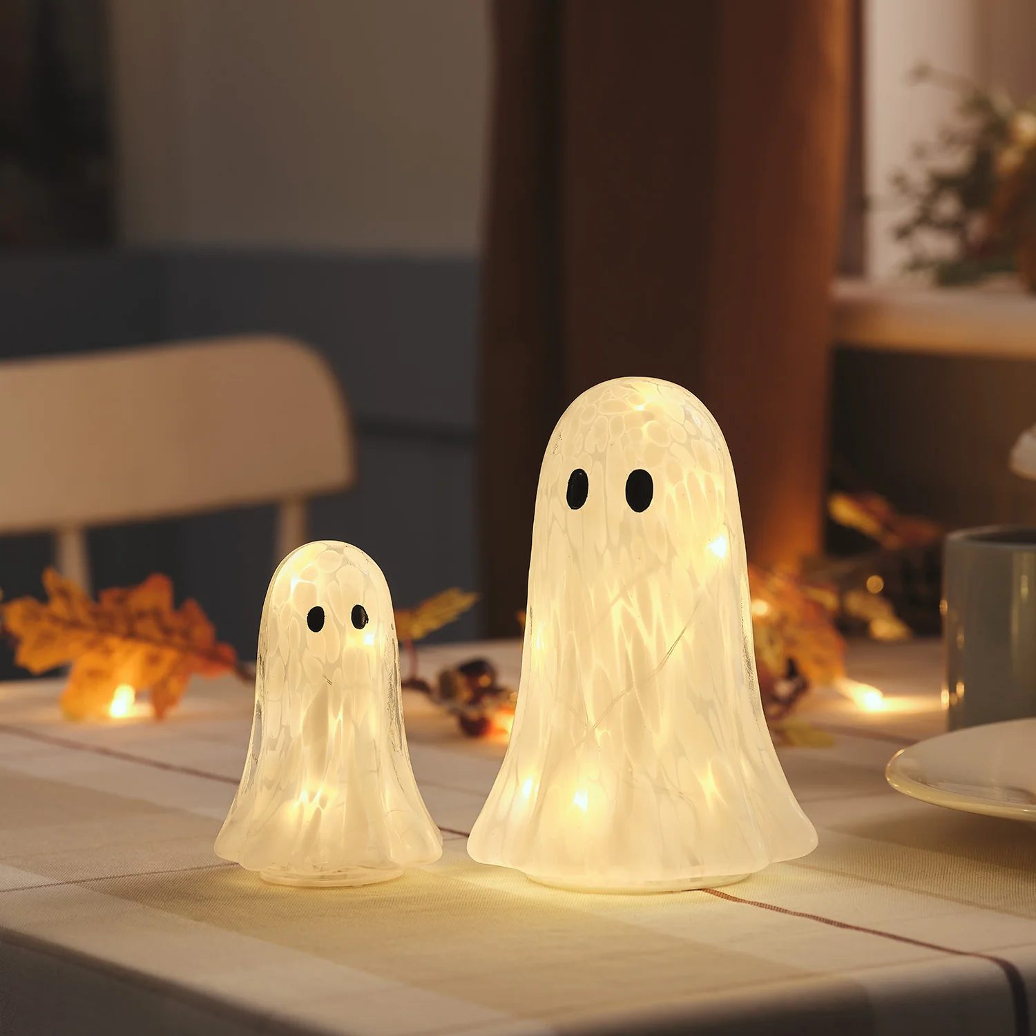 Gertie the Ghost Confetti Glass LED Halloween Decoration Duo - Image 7