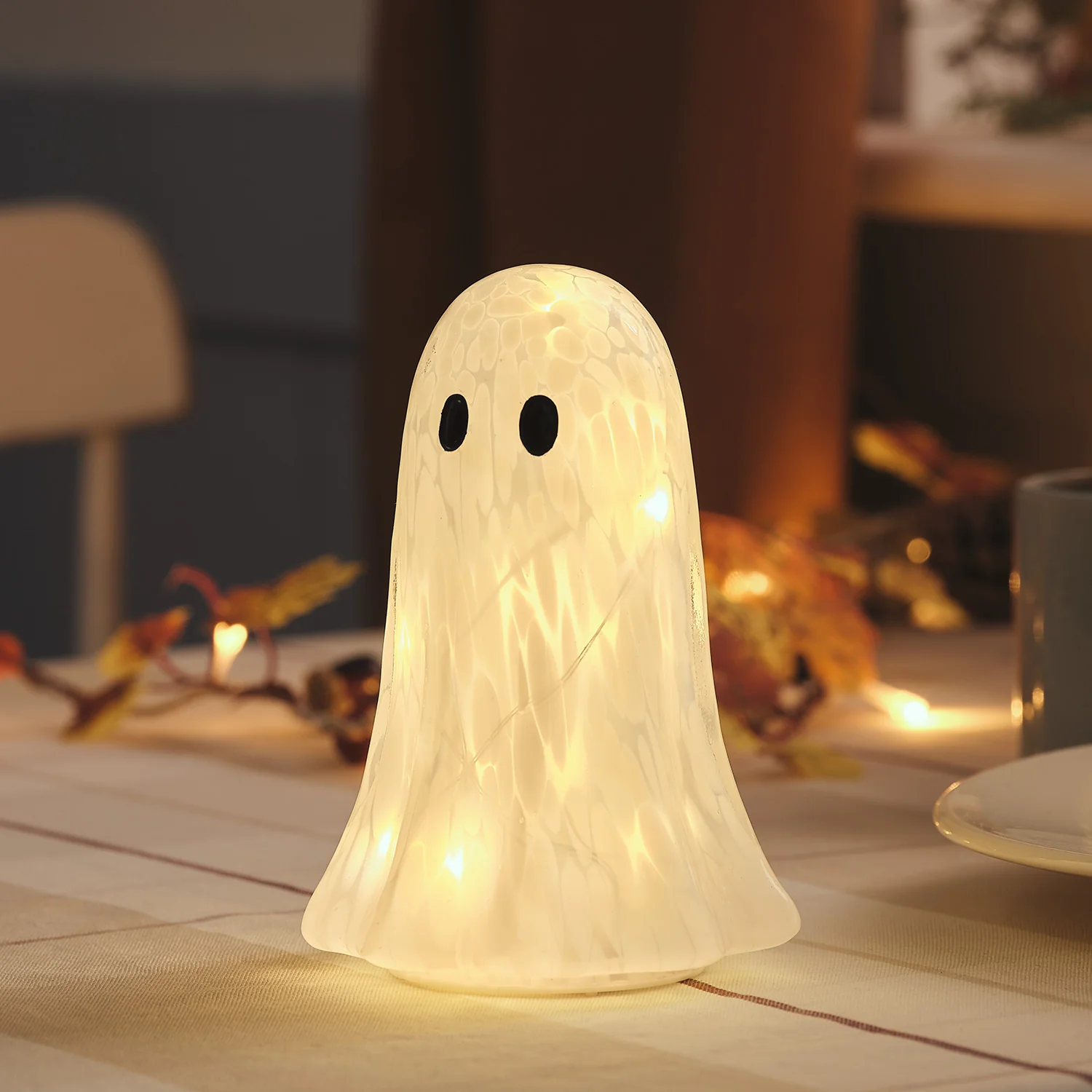 Gertie the Ghost Large Confetti Glass LED Halloween Decoration - Image 7