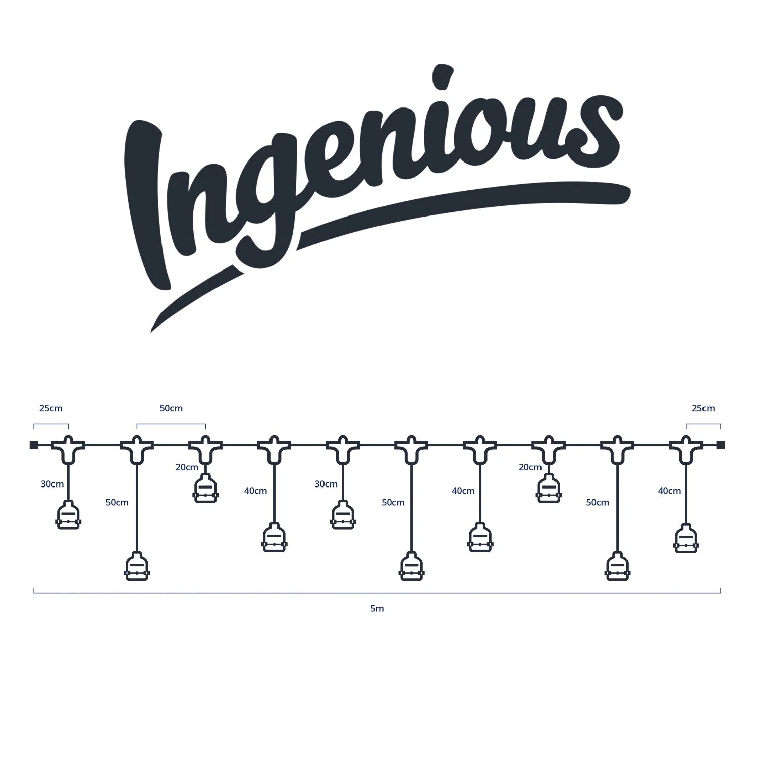Ingenious Connect 5m 10 Port Staggered Festoon Lighting Belt - Image 6