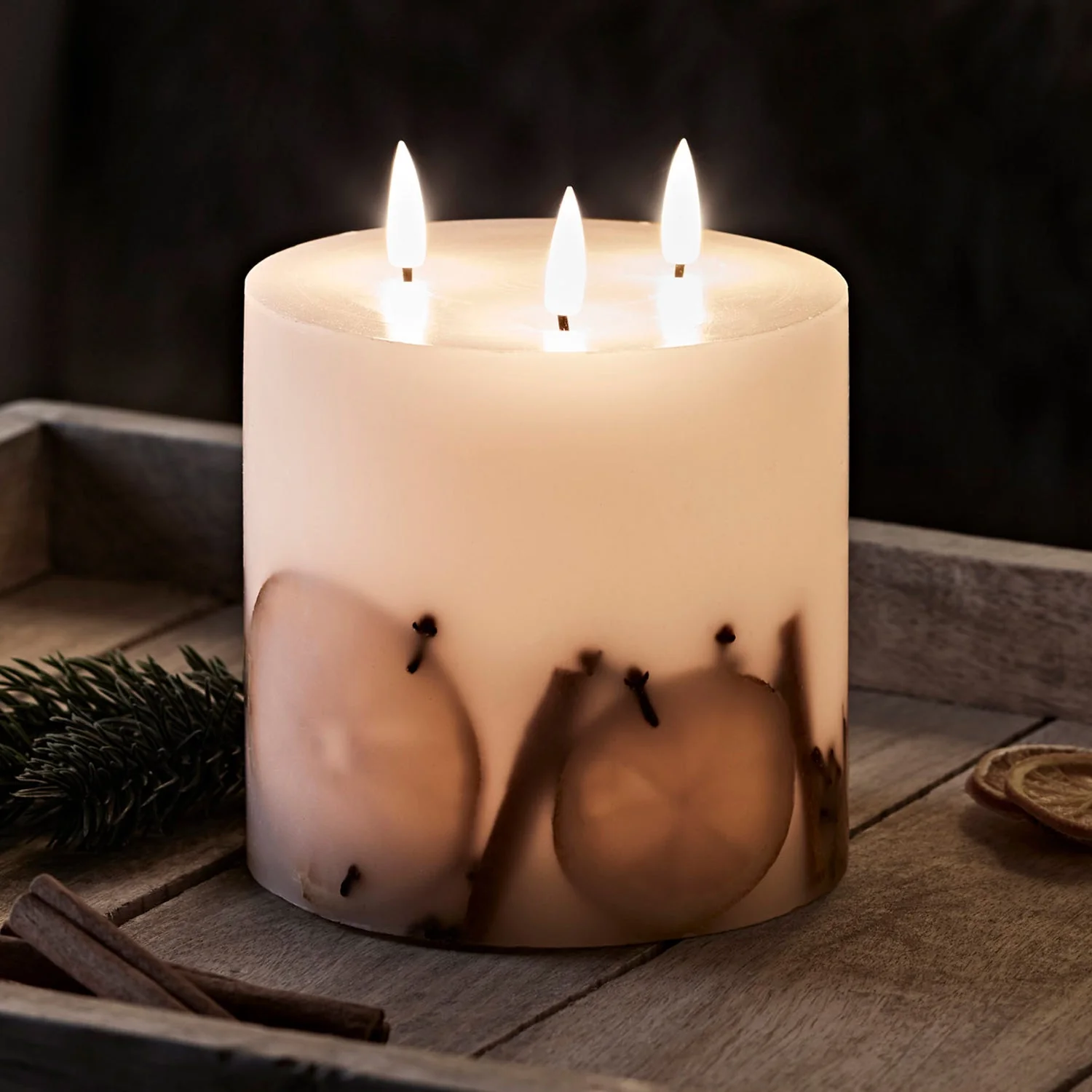 TruGlow® LED 3 Wick Winter Candle With Remote Control - Image 4