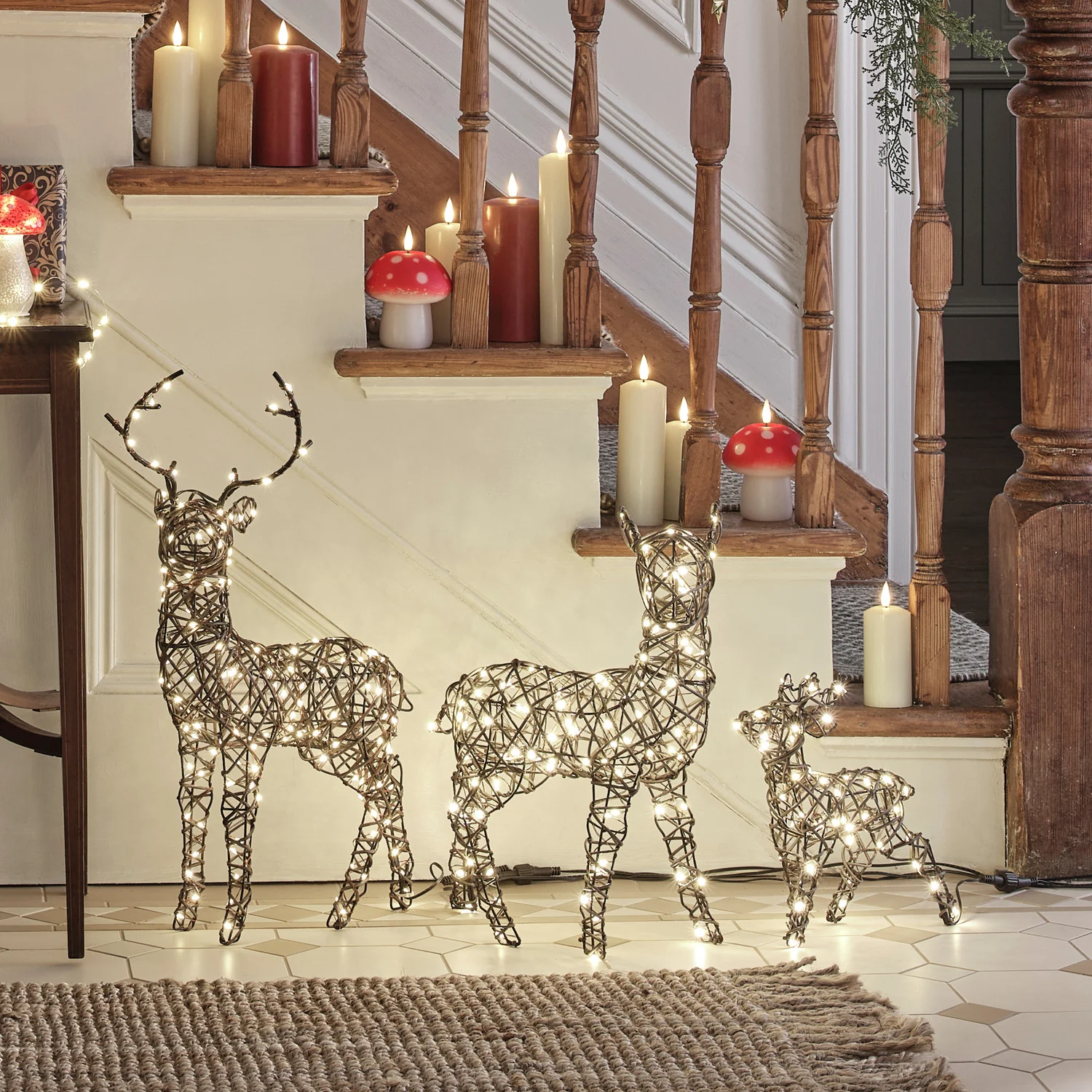 56cm Mini Studley LED Light Up Reindeer Family - Image 2