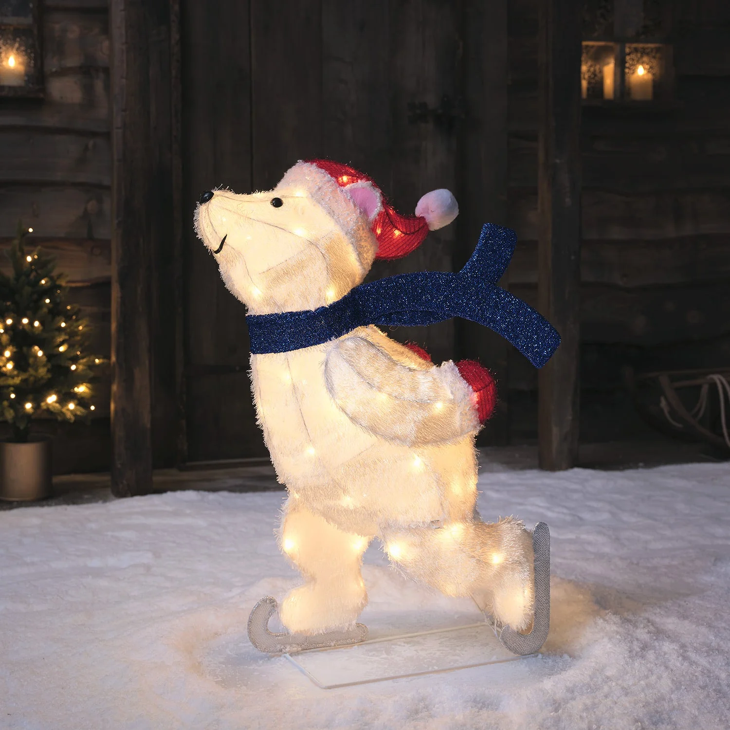 78cm Papa the Ice Skating Polar Bear LED 3D Figure