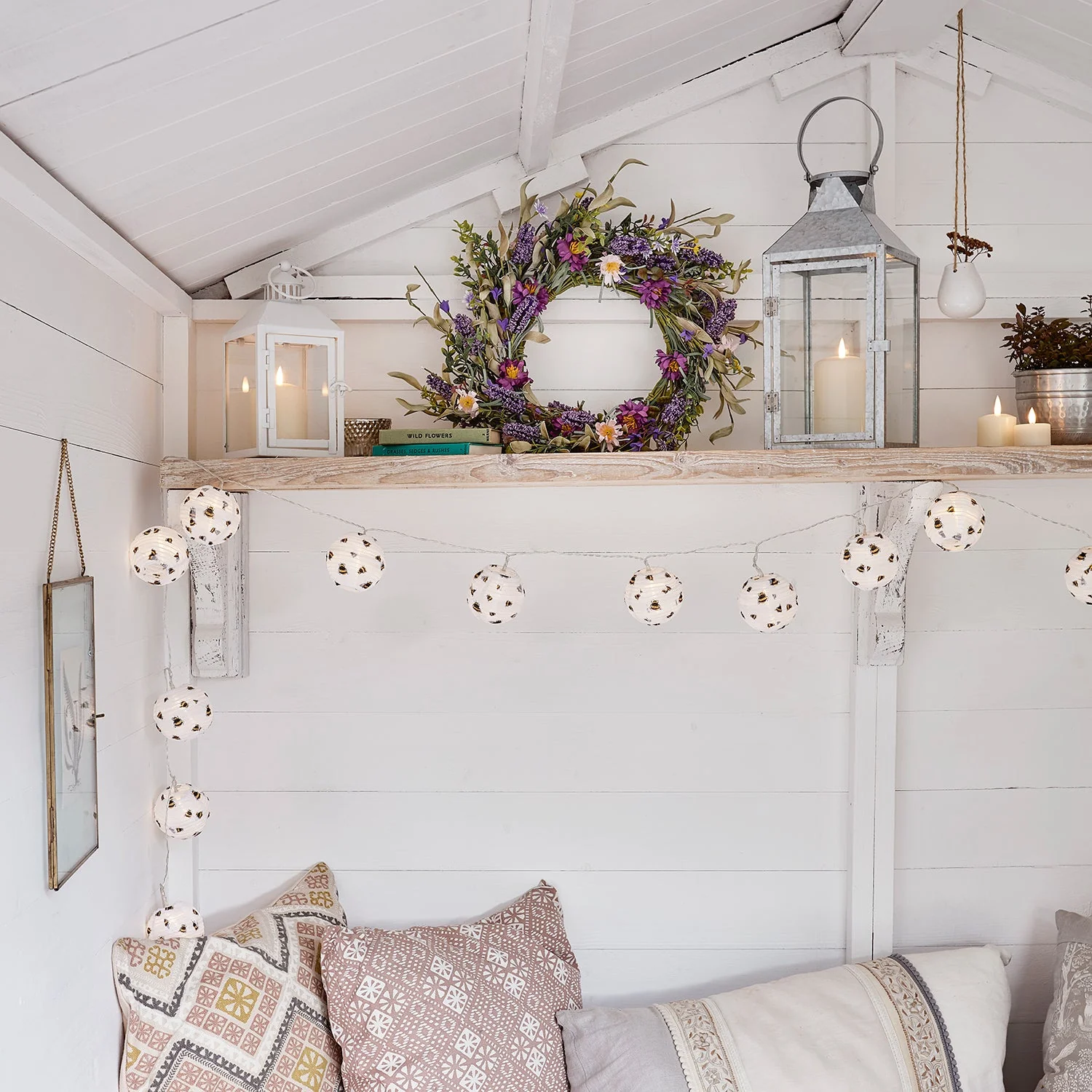 Perth White Garden Lantern with TruGlow® Candle And Remote Control - Image 7