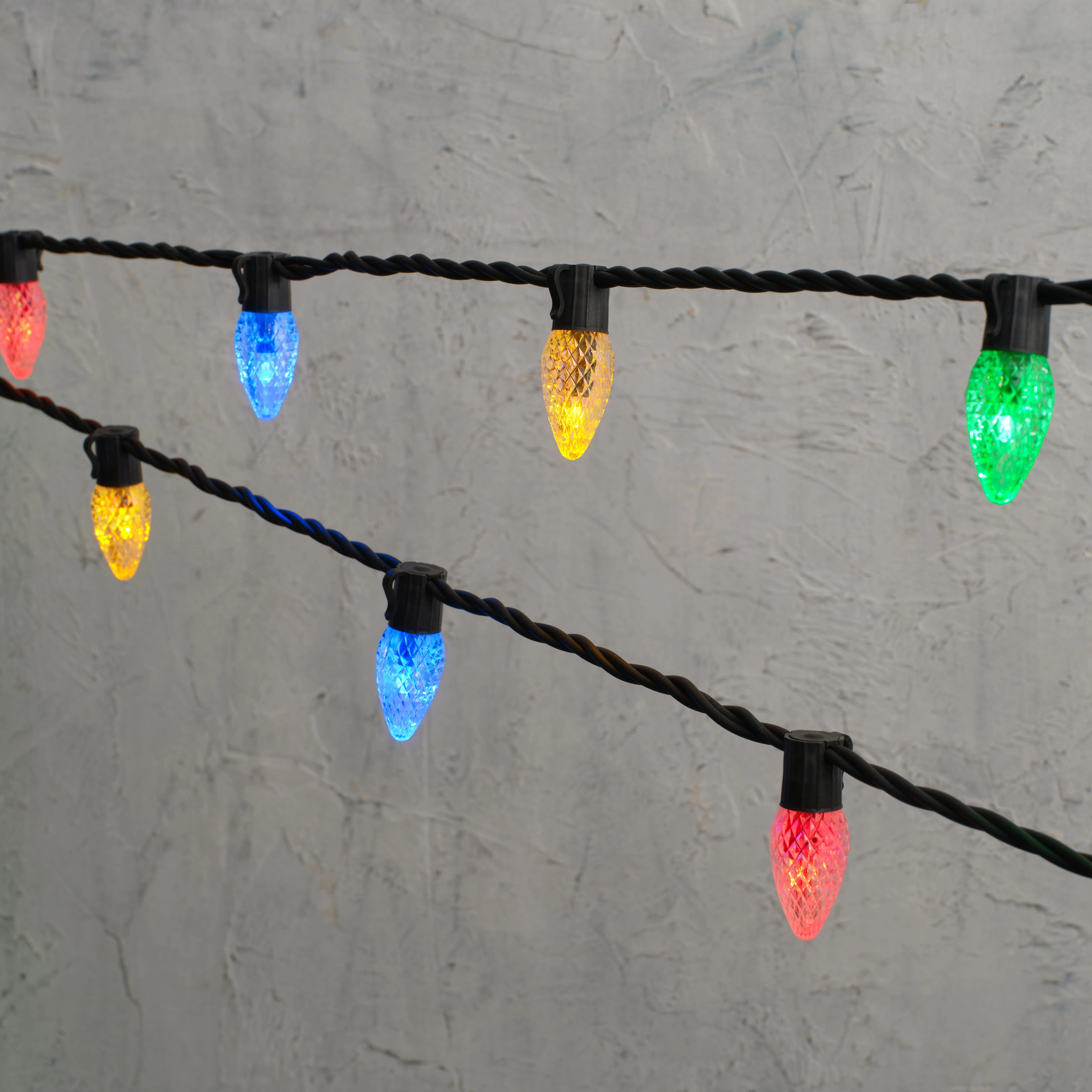 Plus Connect 40m 200 Multi Coloured Connectable C9 Fairy Lights Black Cable