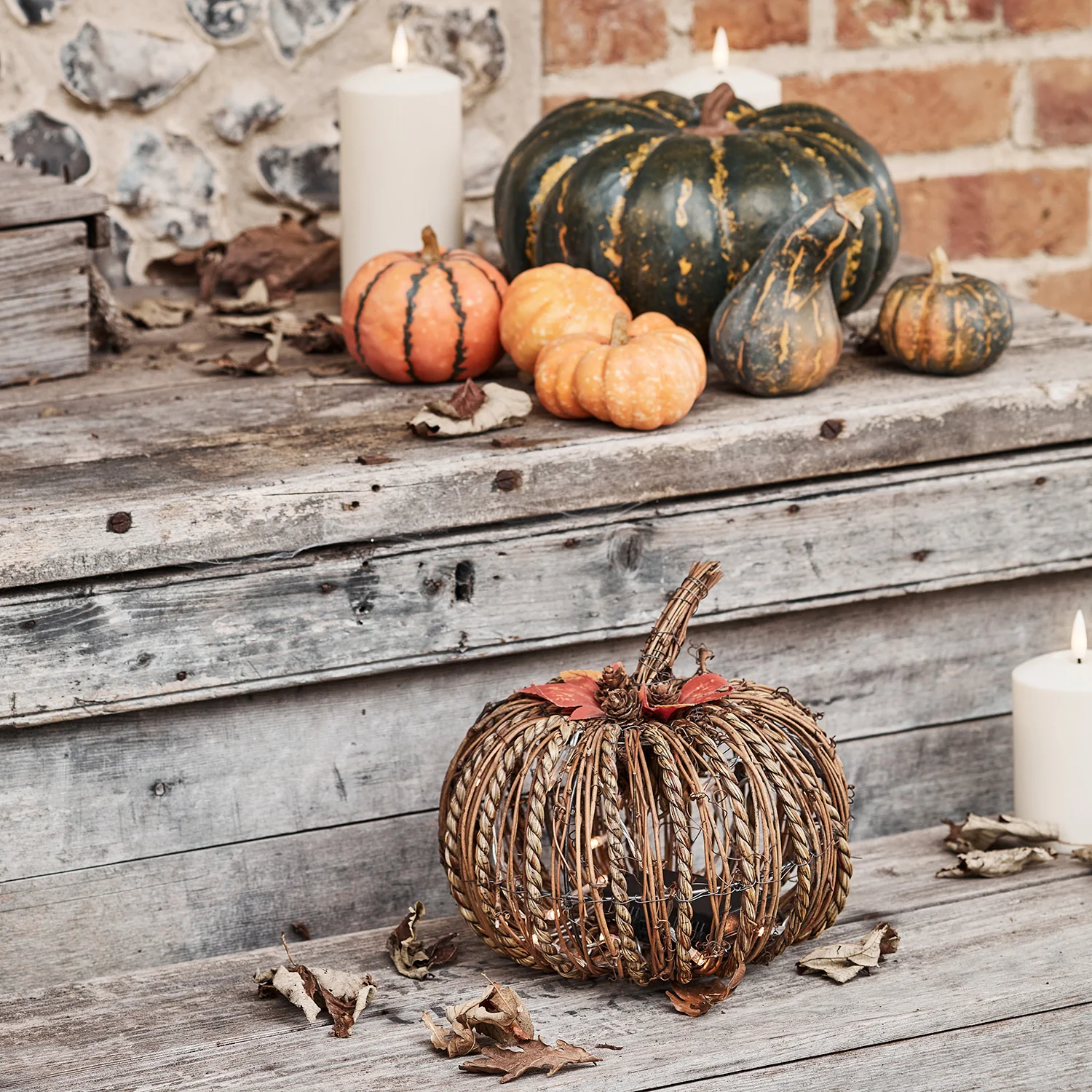 Rattan LED Pumpkin - Image 2