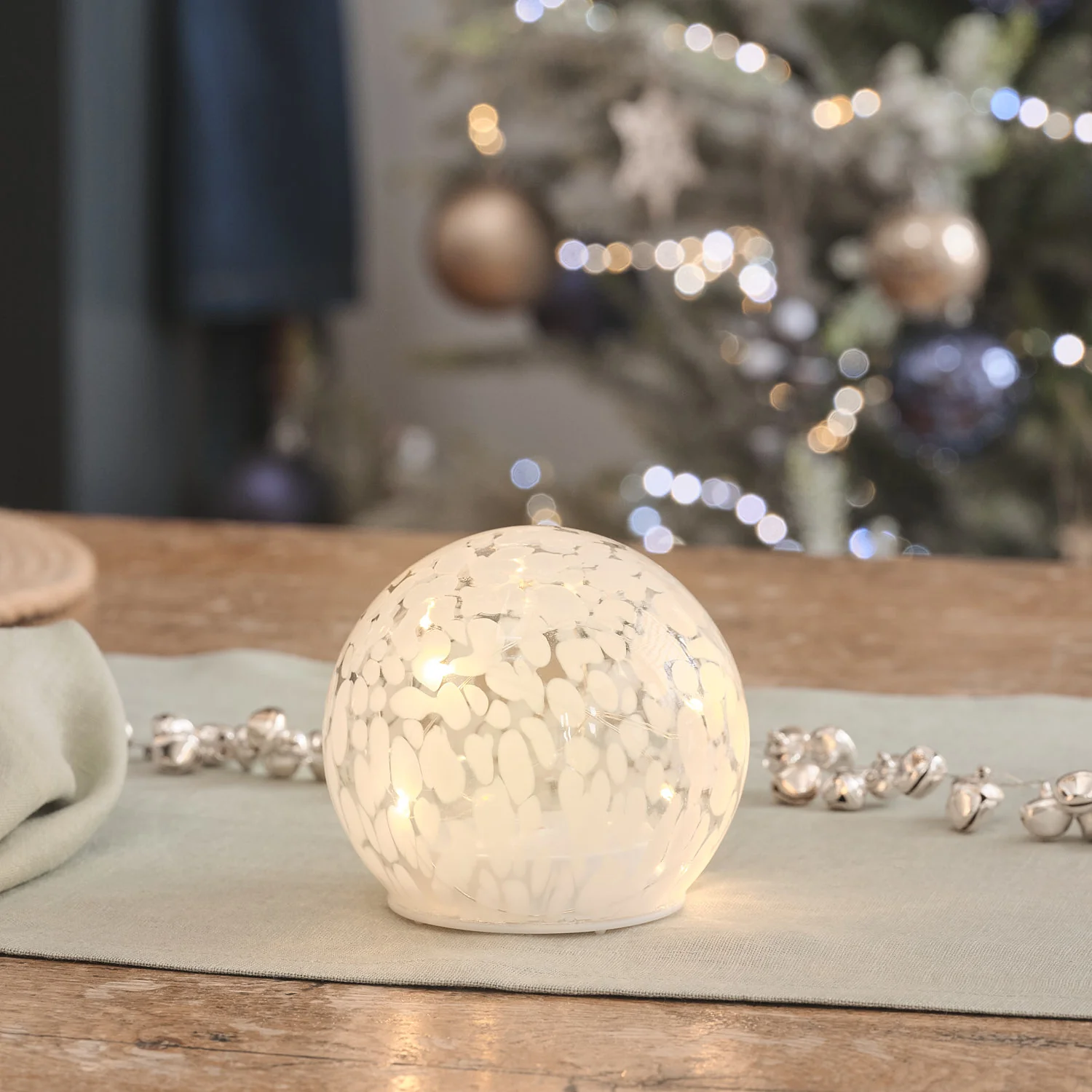 Regular White Confetti Glass Globe LED Decoration - Image 11