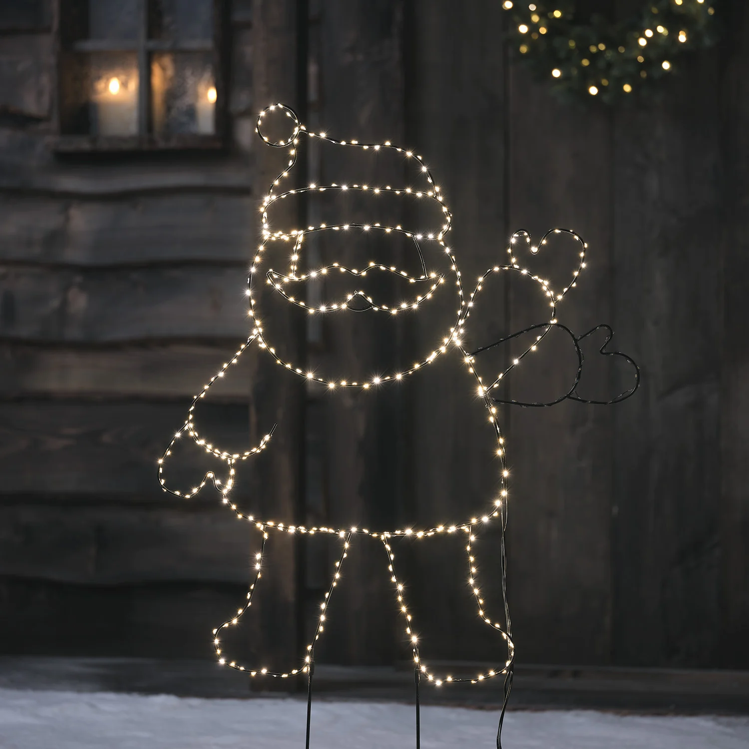 Santa Claus Outline Micro LED Stake Light Duo - Image 4