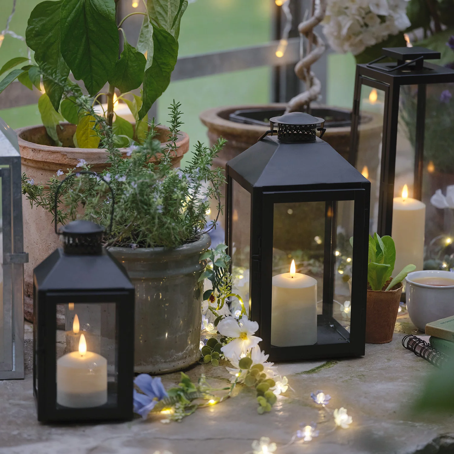 Seaton Large Lantern with TruGlow® Candle With Remote Control - Image 3