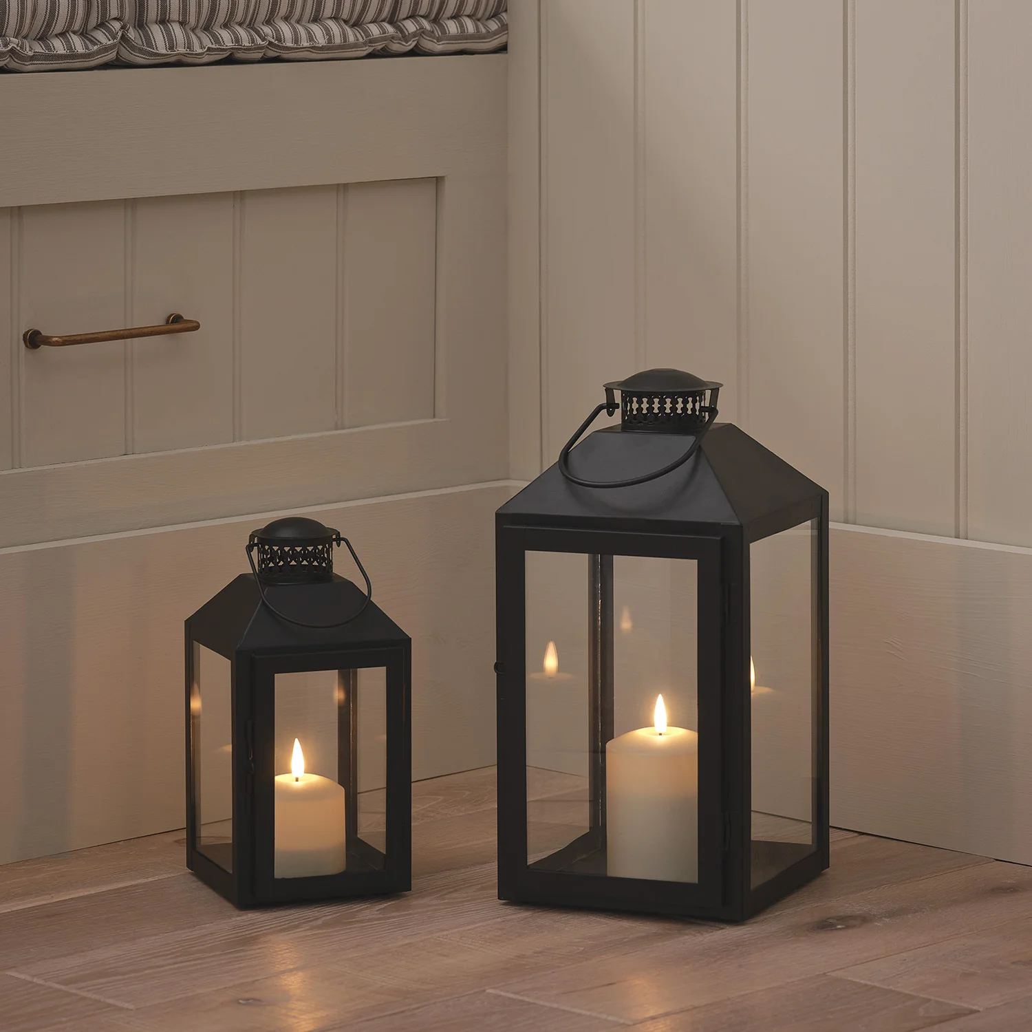 Seaton Large Lantern with TruGlow® Candle With Remote Control - Image 6
